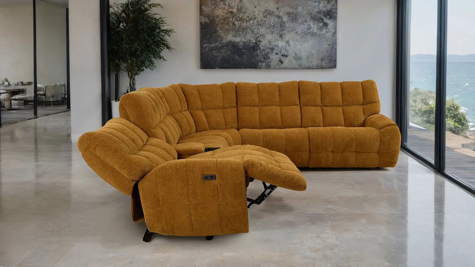 Clemens Power Sectional, Butterscotch - Image 3