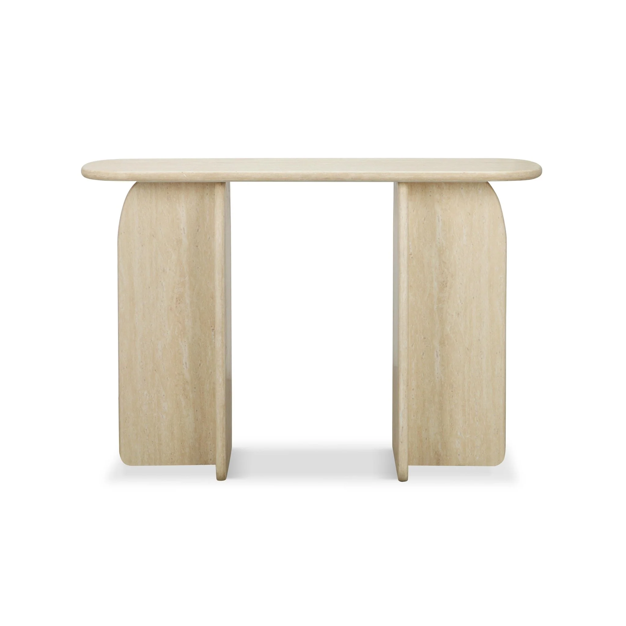 Clementine Faux Travertine Console Table - Image 3
