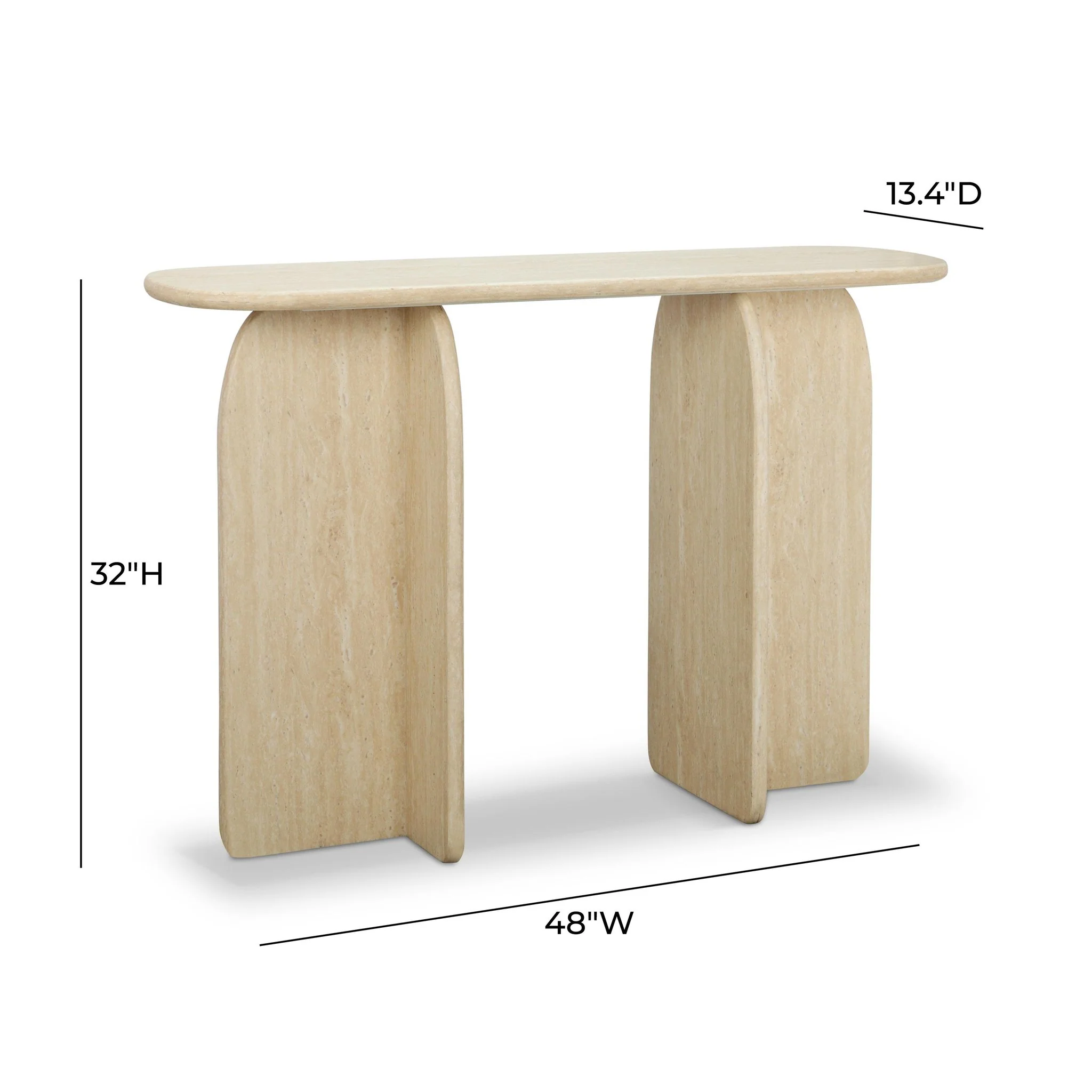 Clementine Faux Travertine Console Table - Image 6