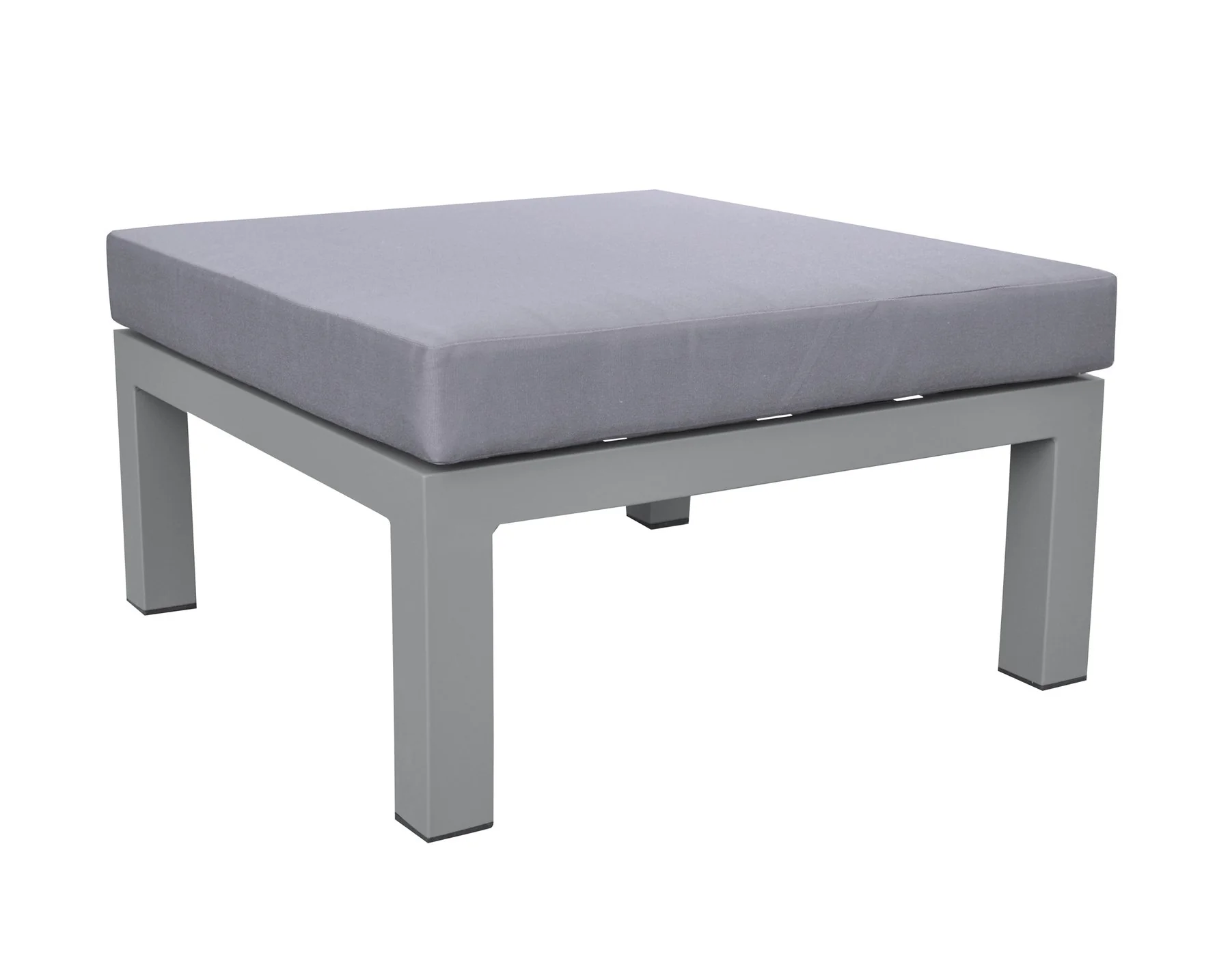 Cliff Outdoor Patio Aluminum Sectional in Gray Powder Coated Finish with Gray Fabric Cushions - Image 6
