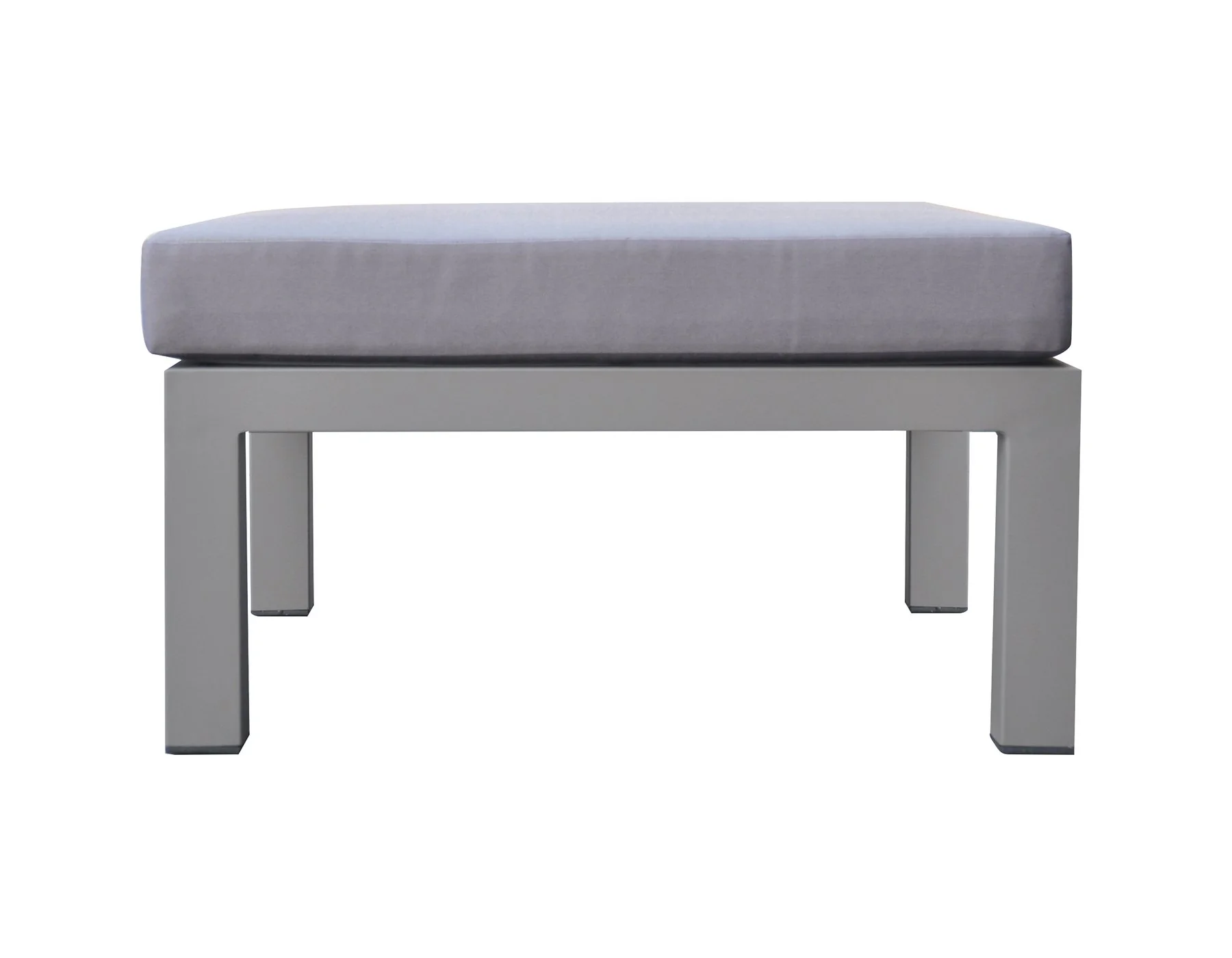 Cliff Outdoor Patio Aluminum Sectional in Gray Powder Coated Finish with Gray Fabric Cushions - Image 7