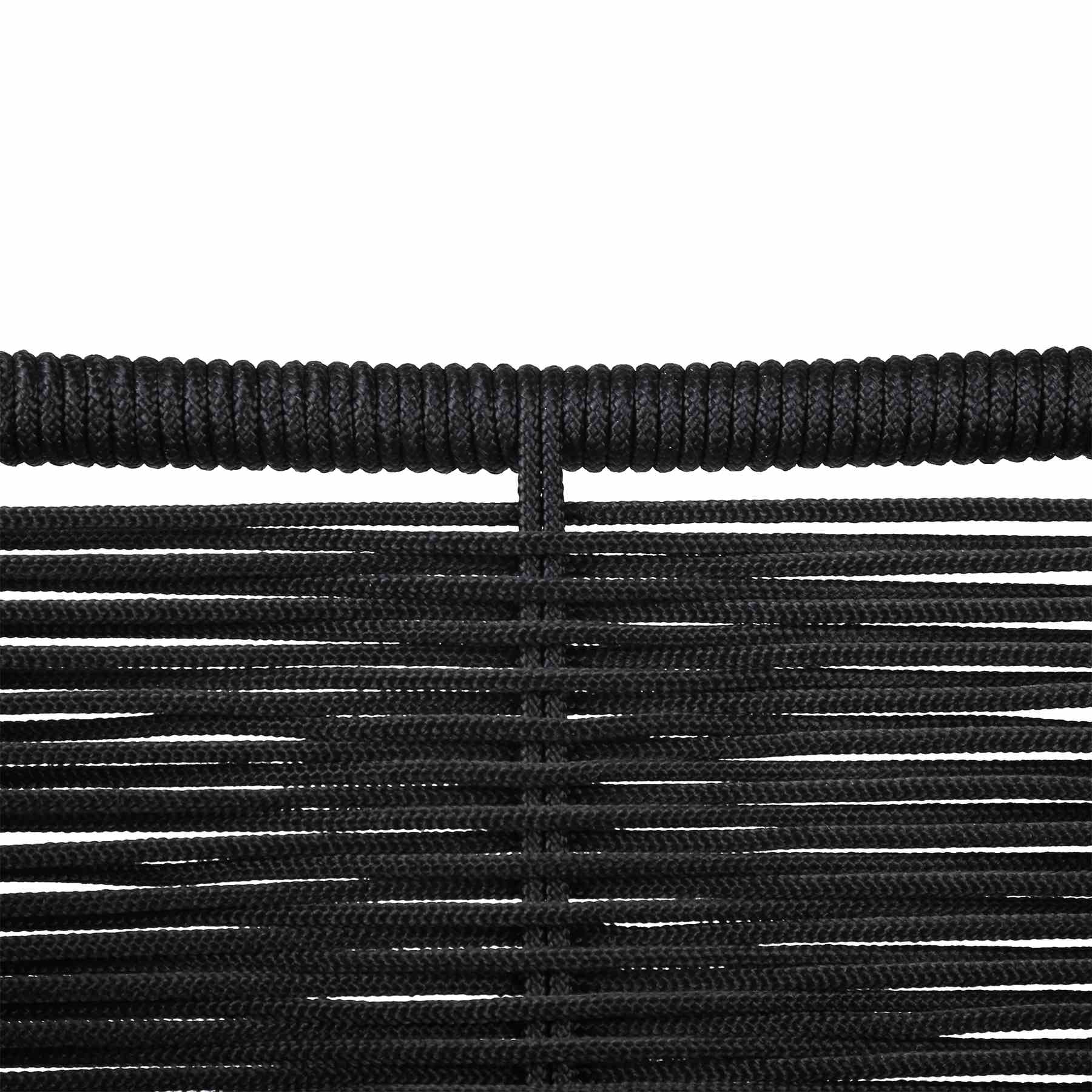 Clip Indoor Outdoor Stackable Steel Dining Chair with Black Rope - Set of 2 - Image 7
