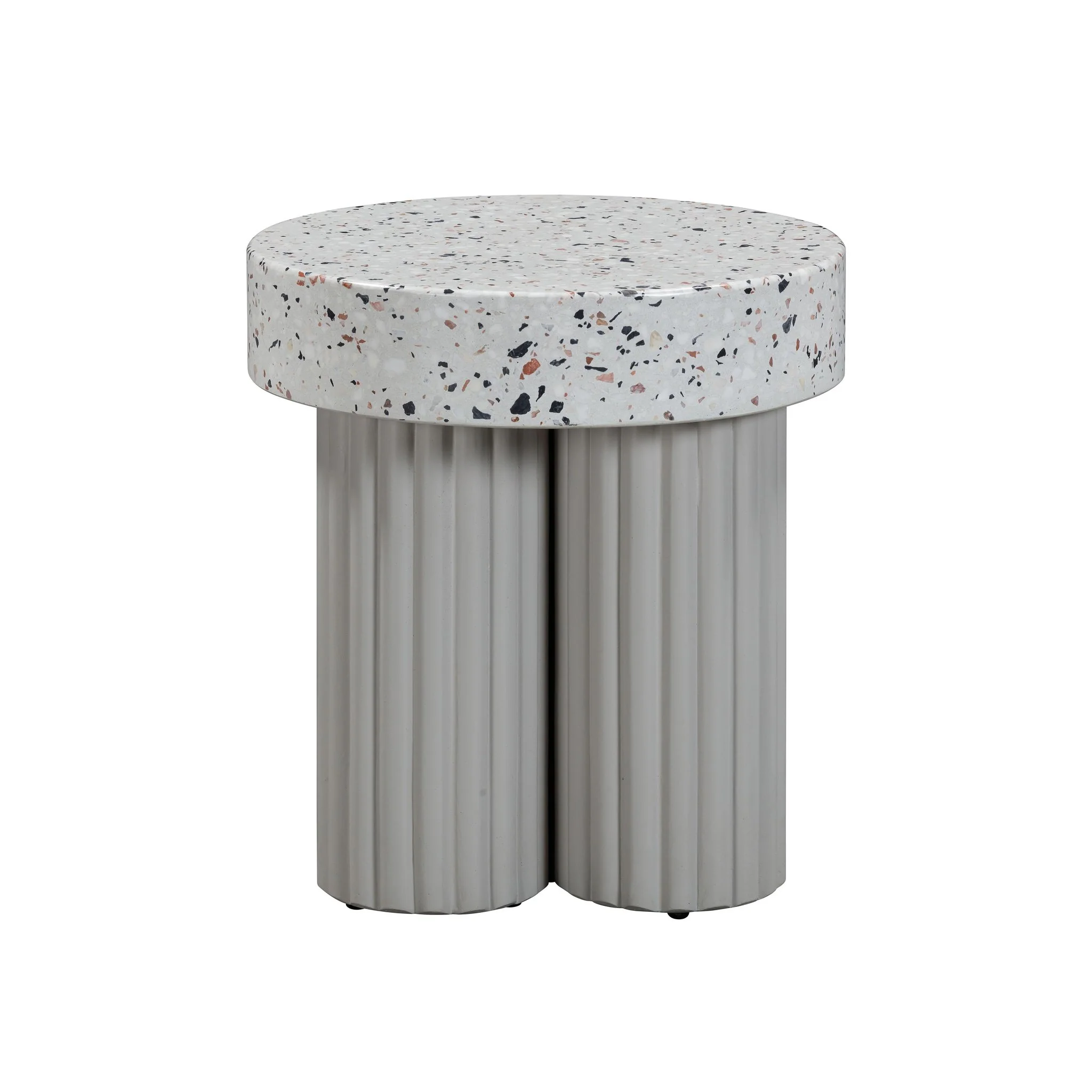 Clover Faux Terrazzo Indoor / Outdoor Round Side Table - Image 4