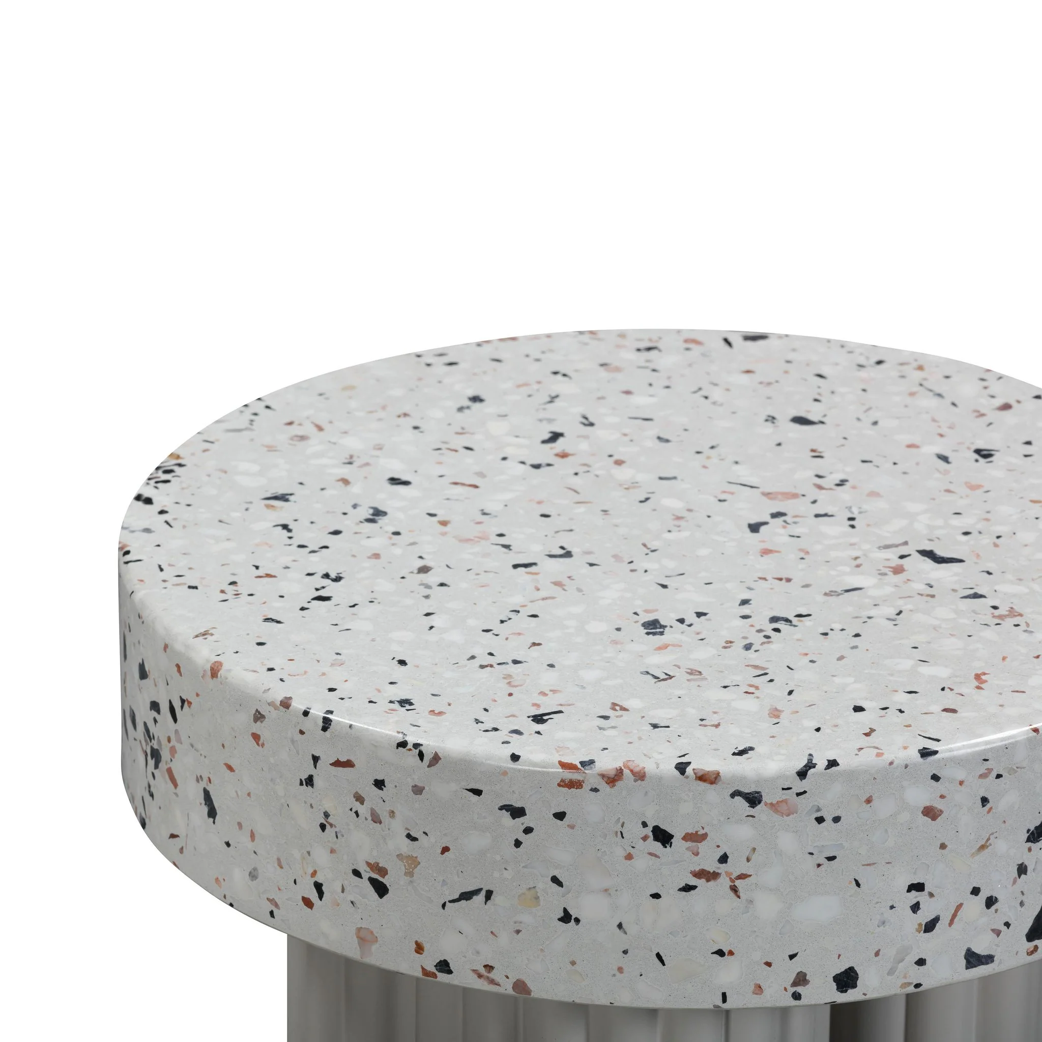 Clover Faux Terrazzo Indoor / Outdoor Round Side Table - Image 5