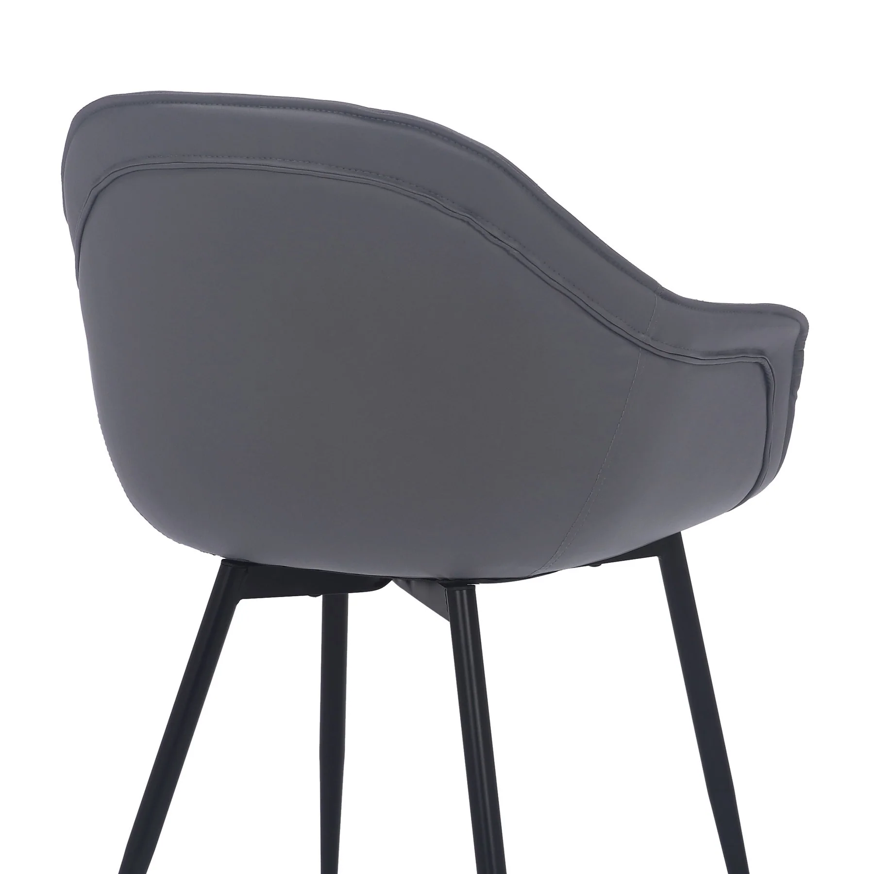 Clover Gray Faux Leather Dining Room Chair with Black Metal Legs - Image 7