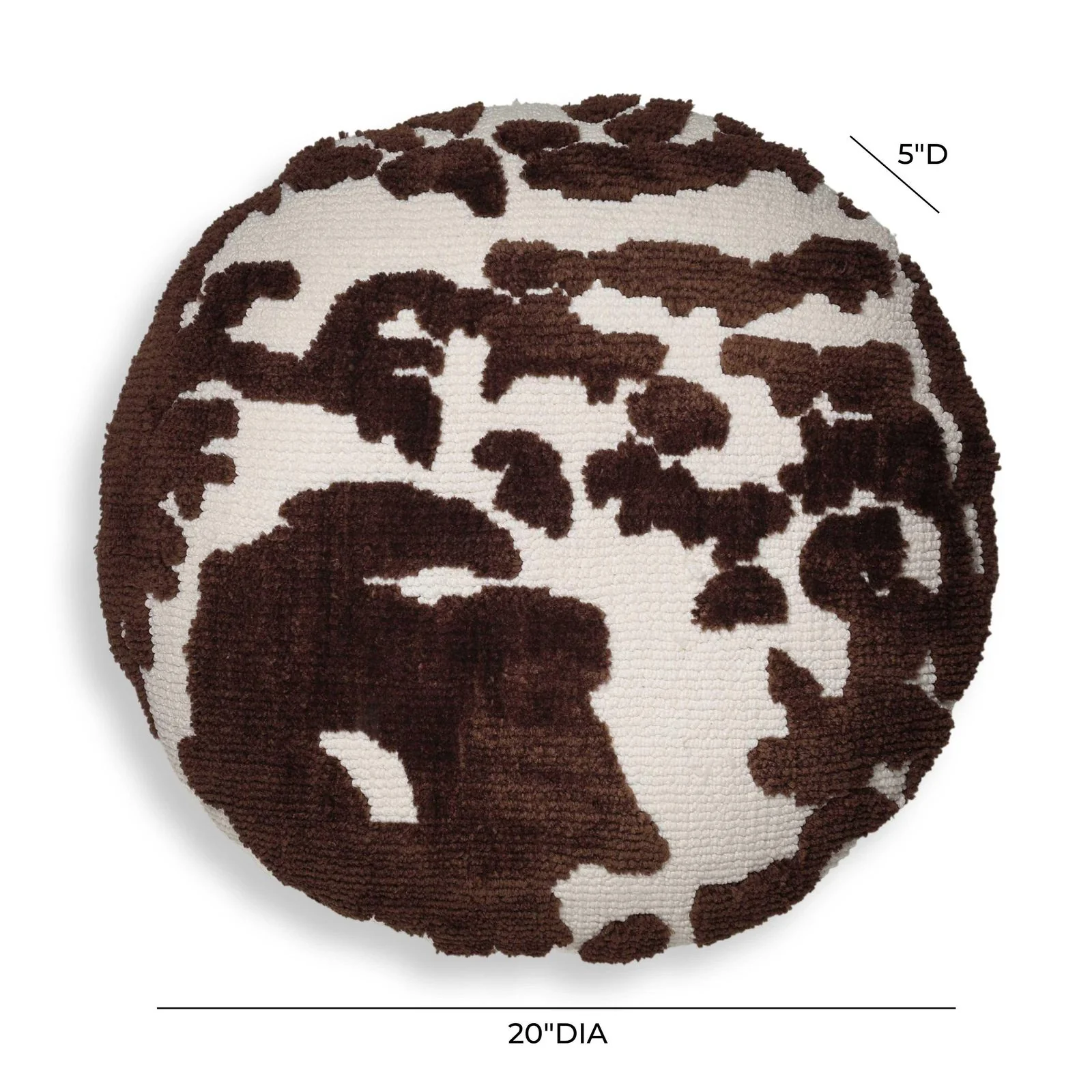 Coast Chocolate Brown Tufted 20" Round Pillow - Image 4