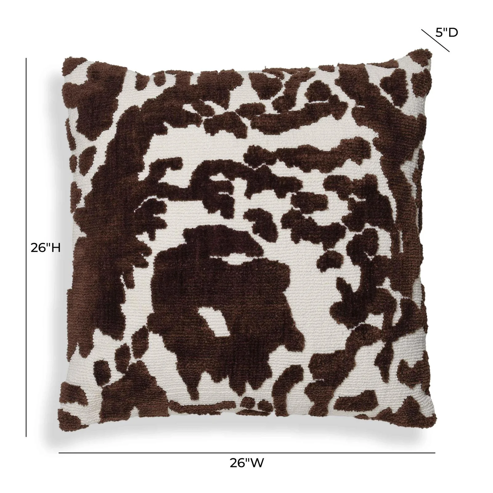 Coast Chocolate Brown Tufted 26" Square Pillow - Image 4
