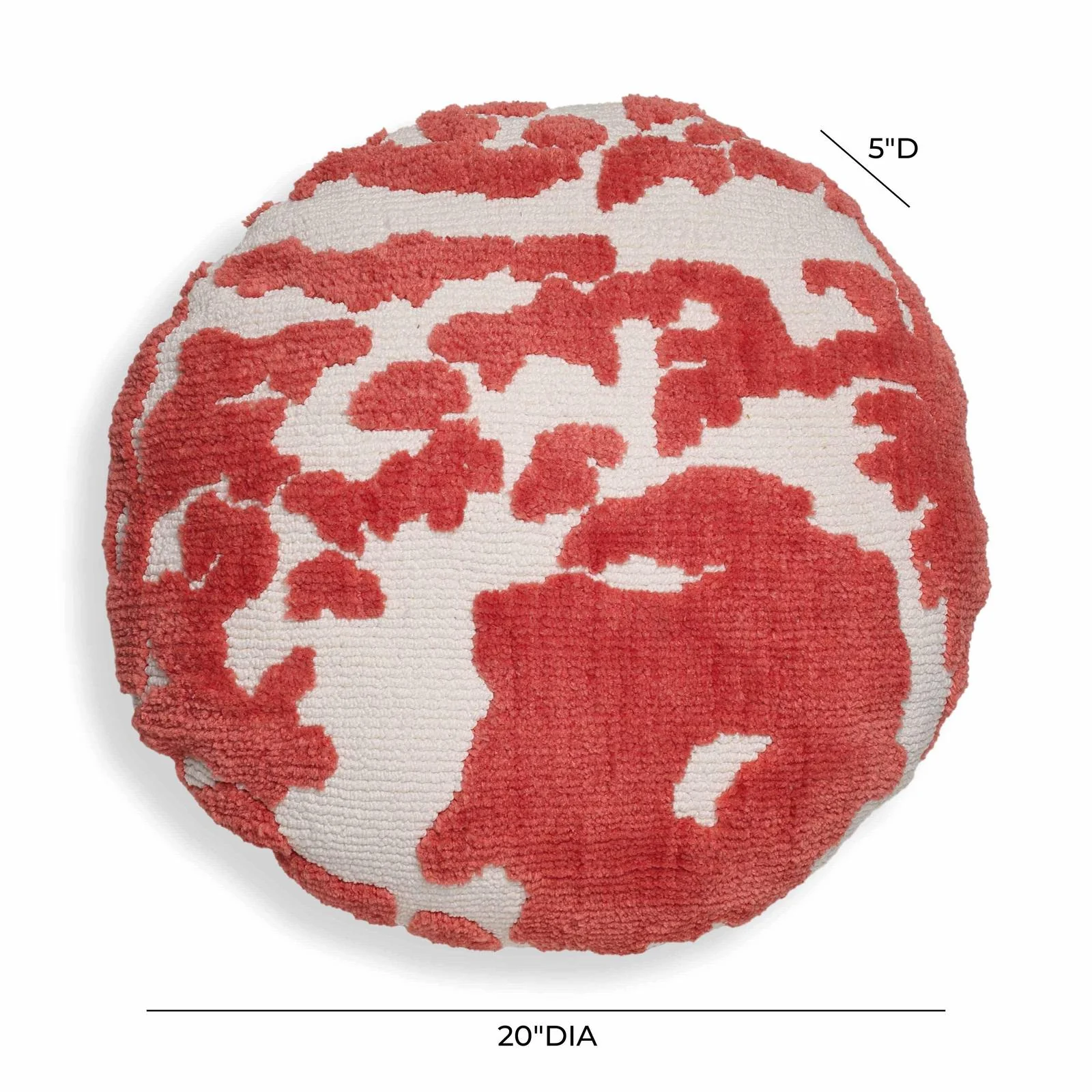 Coast Coral Pink Tufted 20" Round Pillow - Image 4