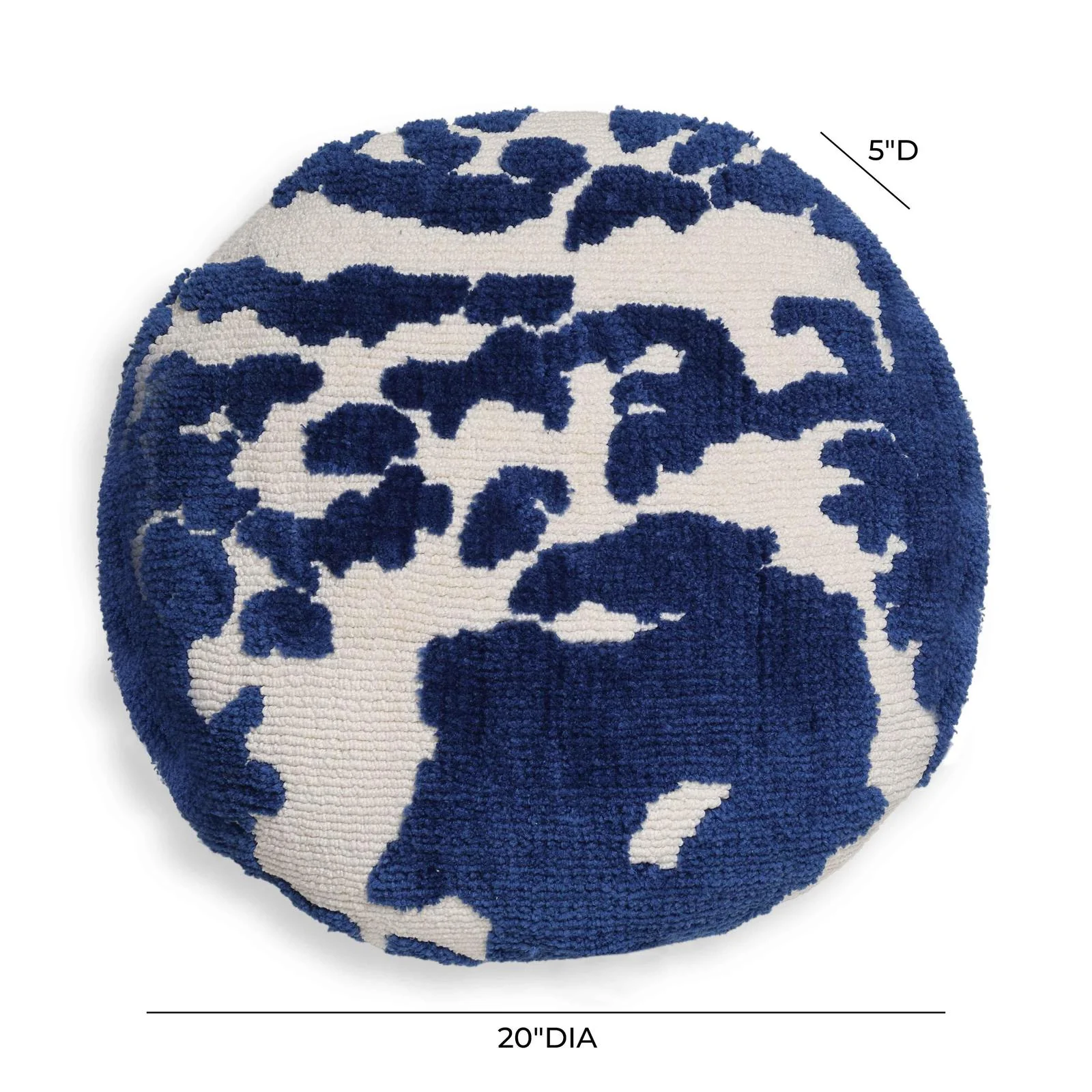 Coast Royal Blue Tufted 20" Round Pillow - Image 3