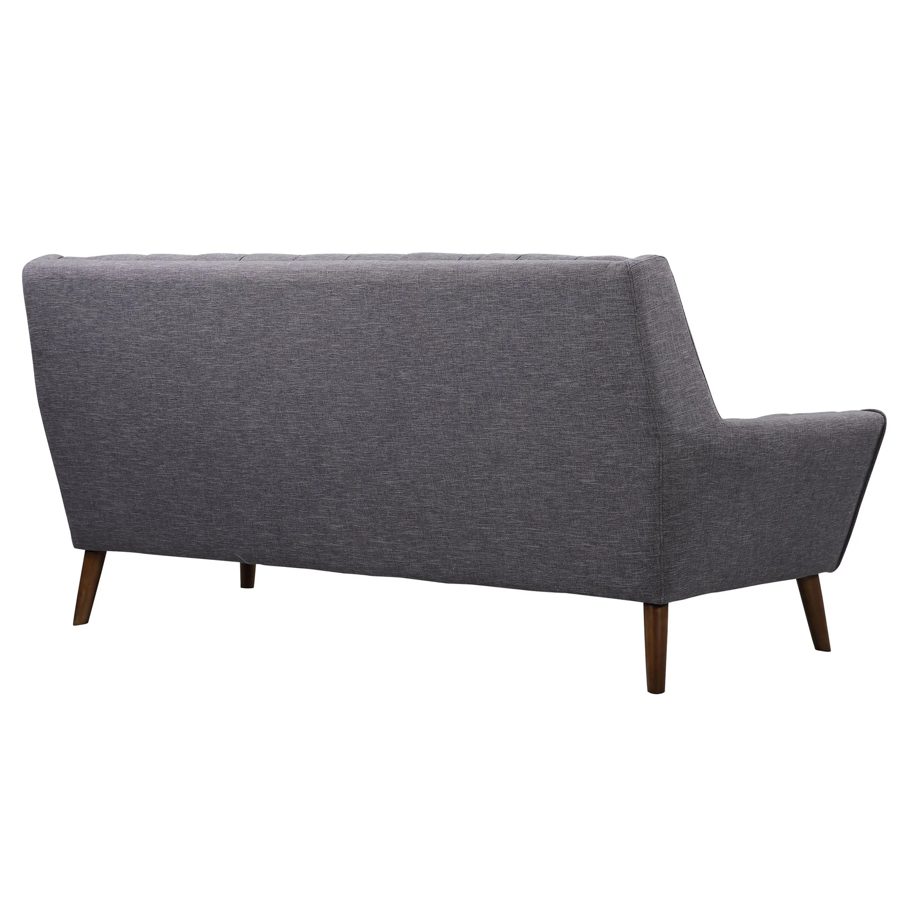 Cobra Mid-Century Modern Sofa in Dark Gray Linen and Walnut Legs - Image 3
