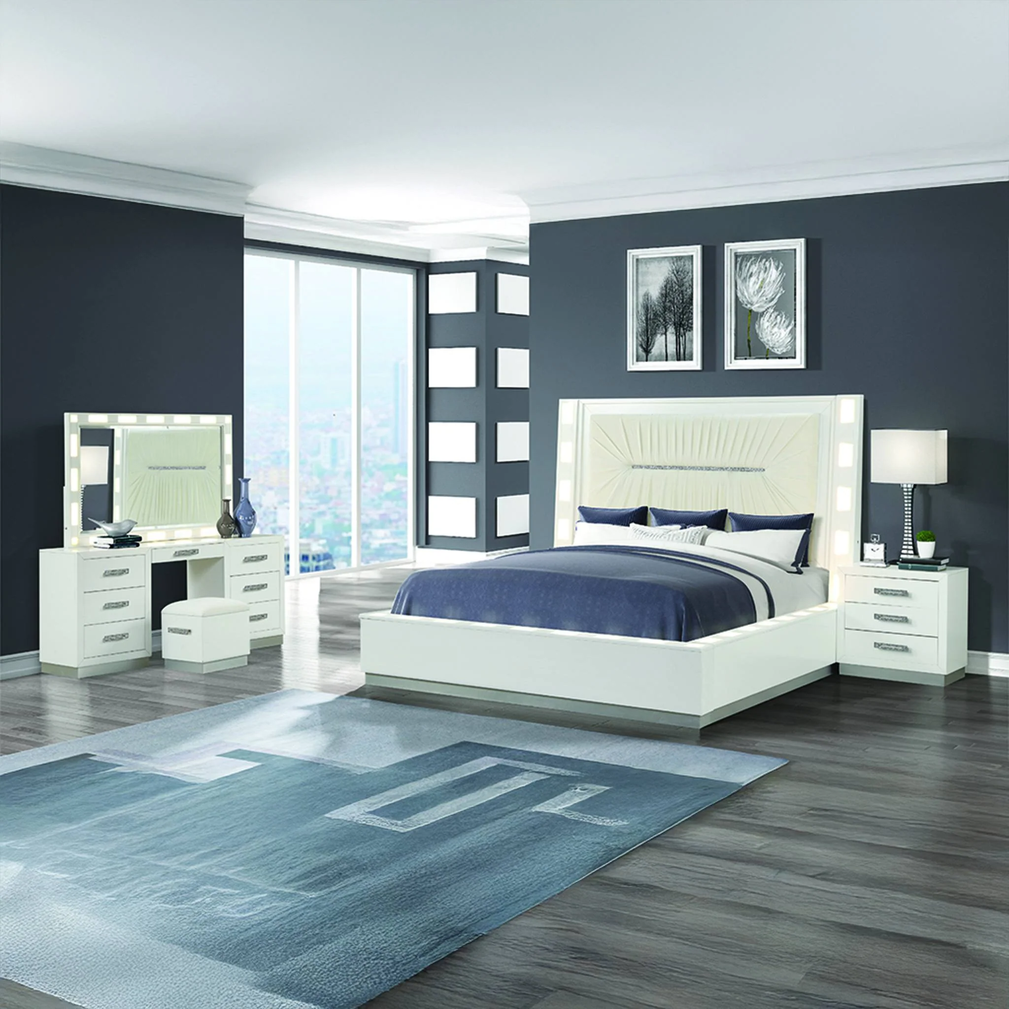 Coco King 4PC with Vanity Bedroom set - Image 23