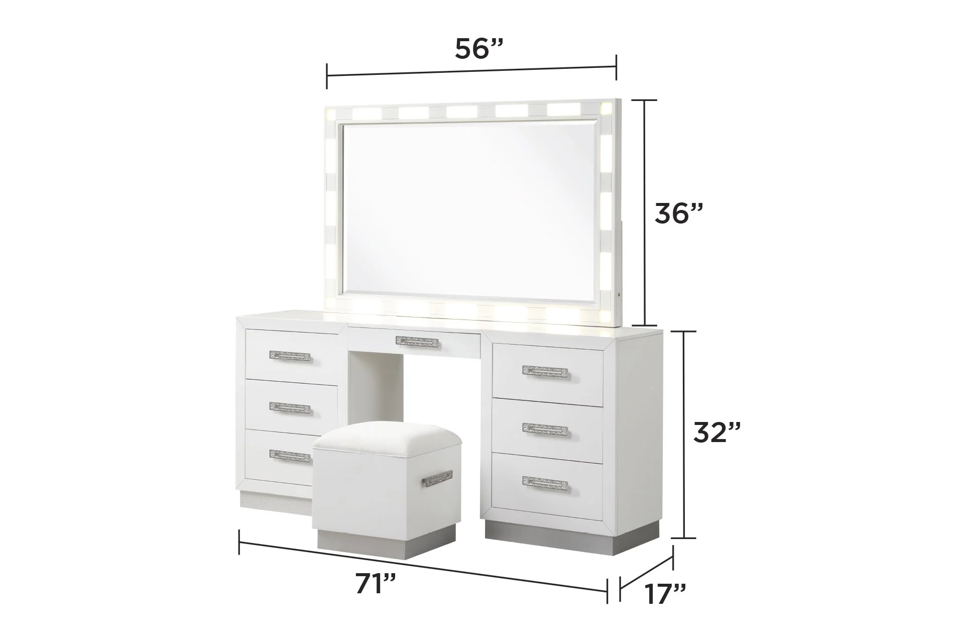 Coco Queen 5PC with Vanity Bedroom set - Image 21