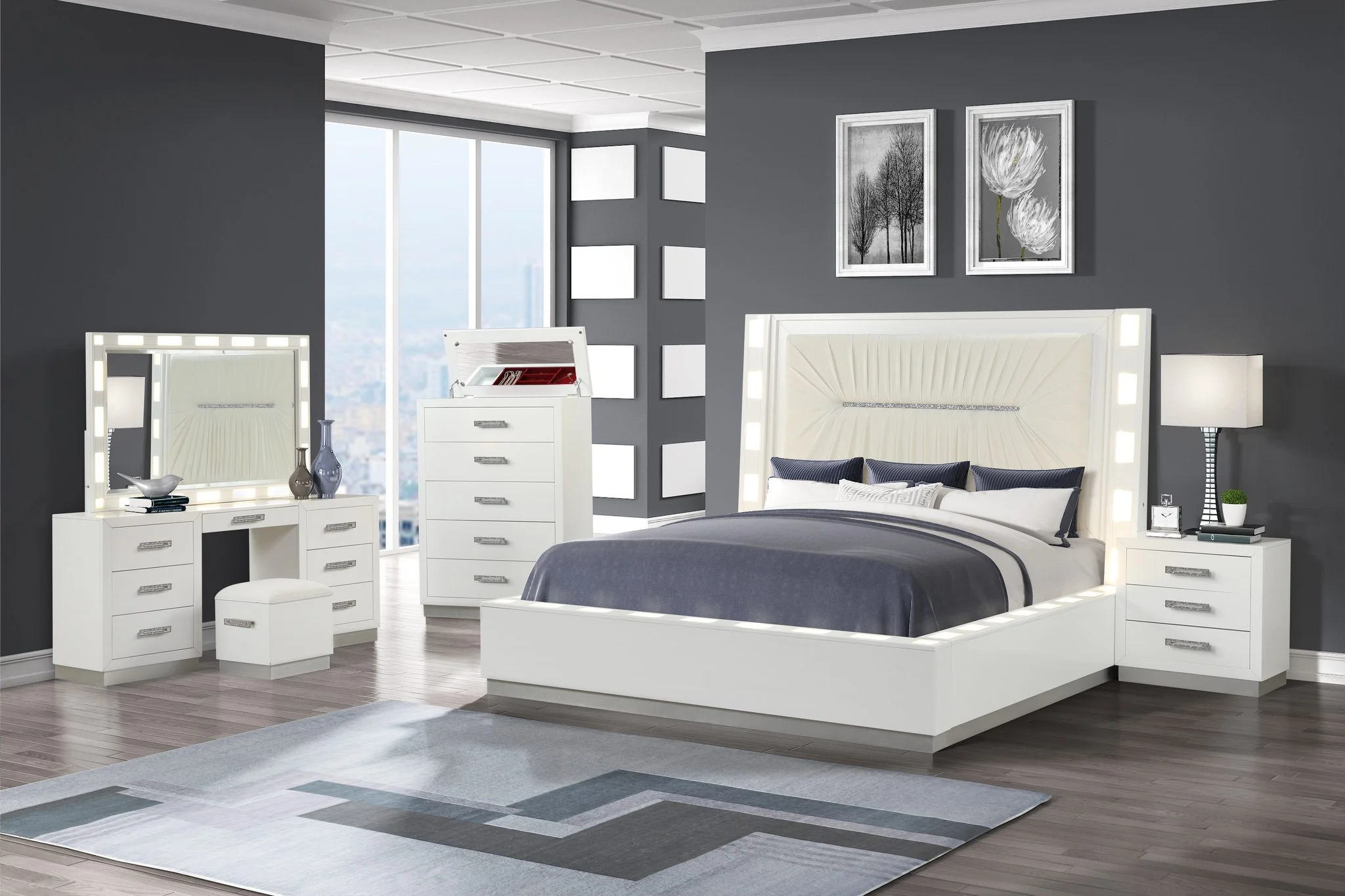 Coco Queen 5PC with Vanity Bedroom set - Image 26