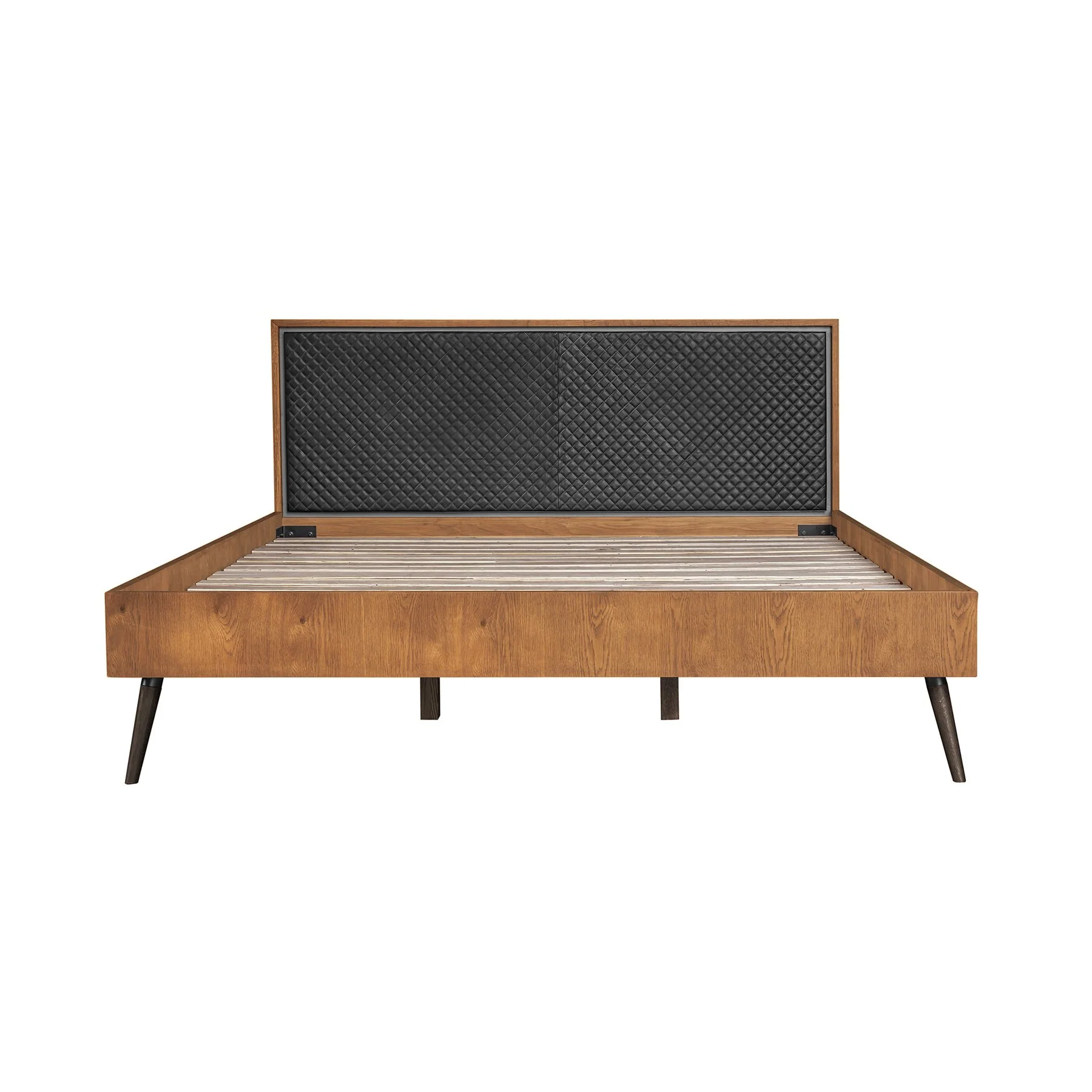 Coco Rustic 3 Piece Upholstered Platform Bedroom set in King with 2 Nightstands - Image 3