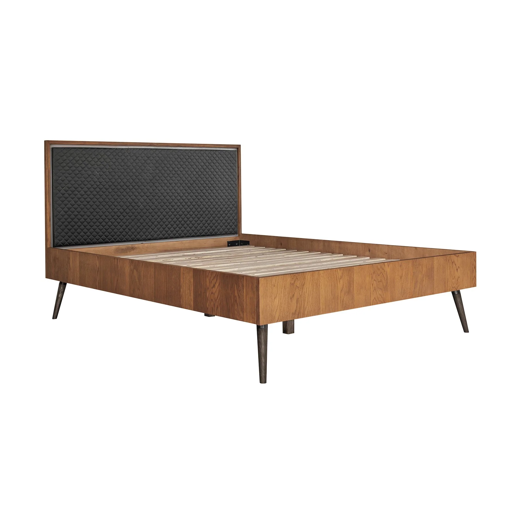 Coco Rustic 3 Piece Upholstered Platform Bedroom set in Queen with 2 Nightstands - Image 2