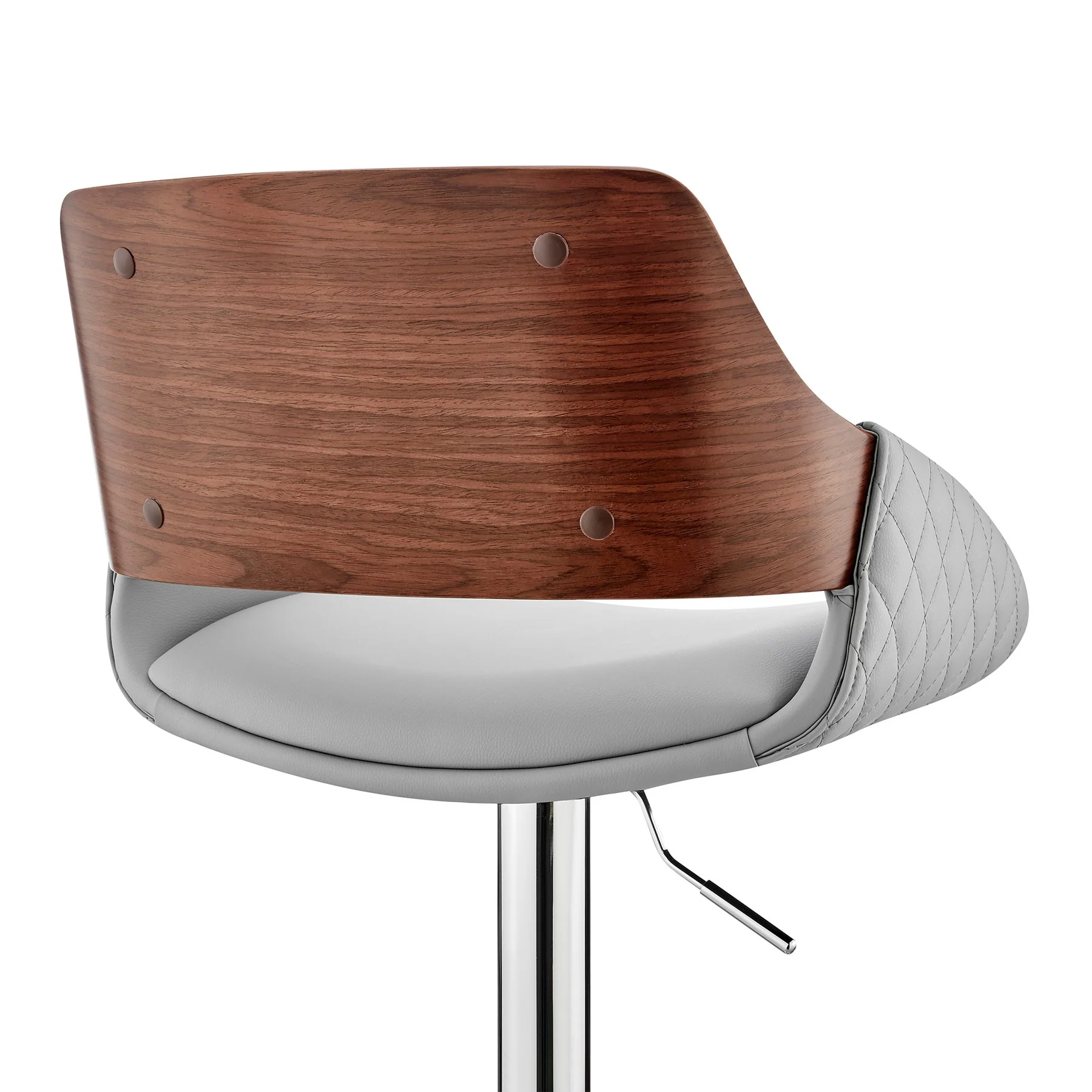 Colby Adjustable Gray Faux Leather and Chrome Finish Bar Stool - Image 7