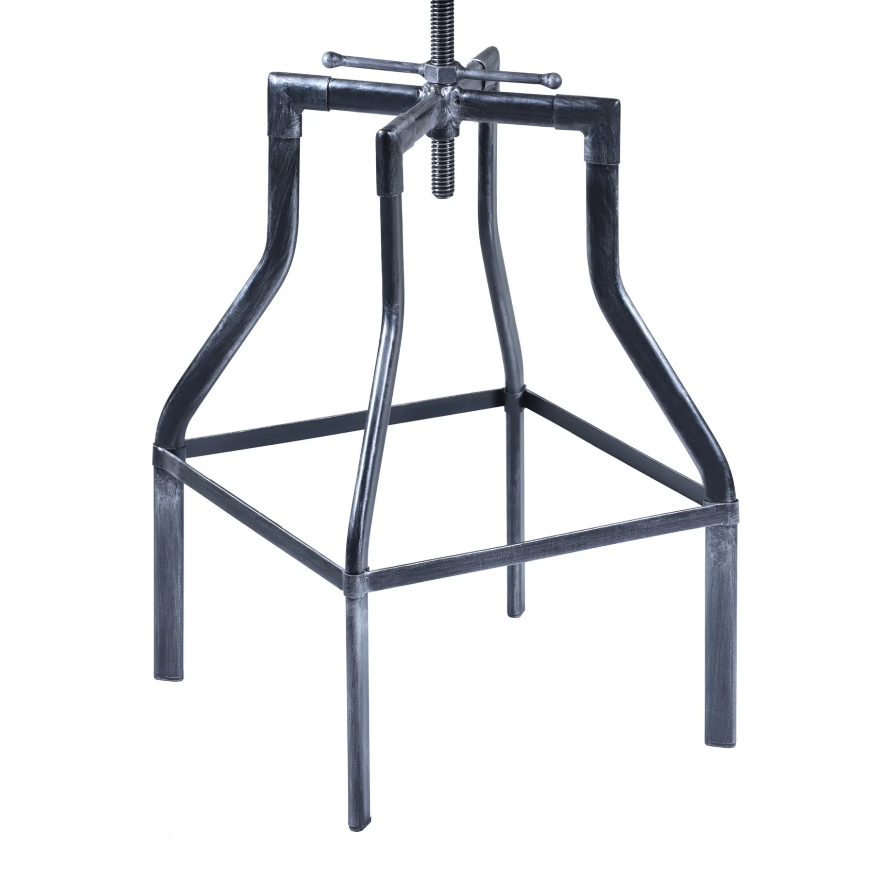 Concord Adjustable Barstool in Industrial Gray Finish with Pine Wood Seat - Image 4