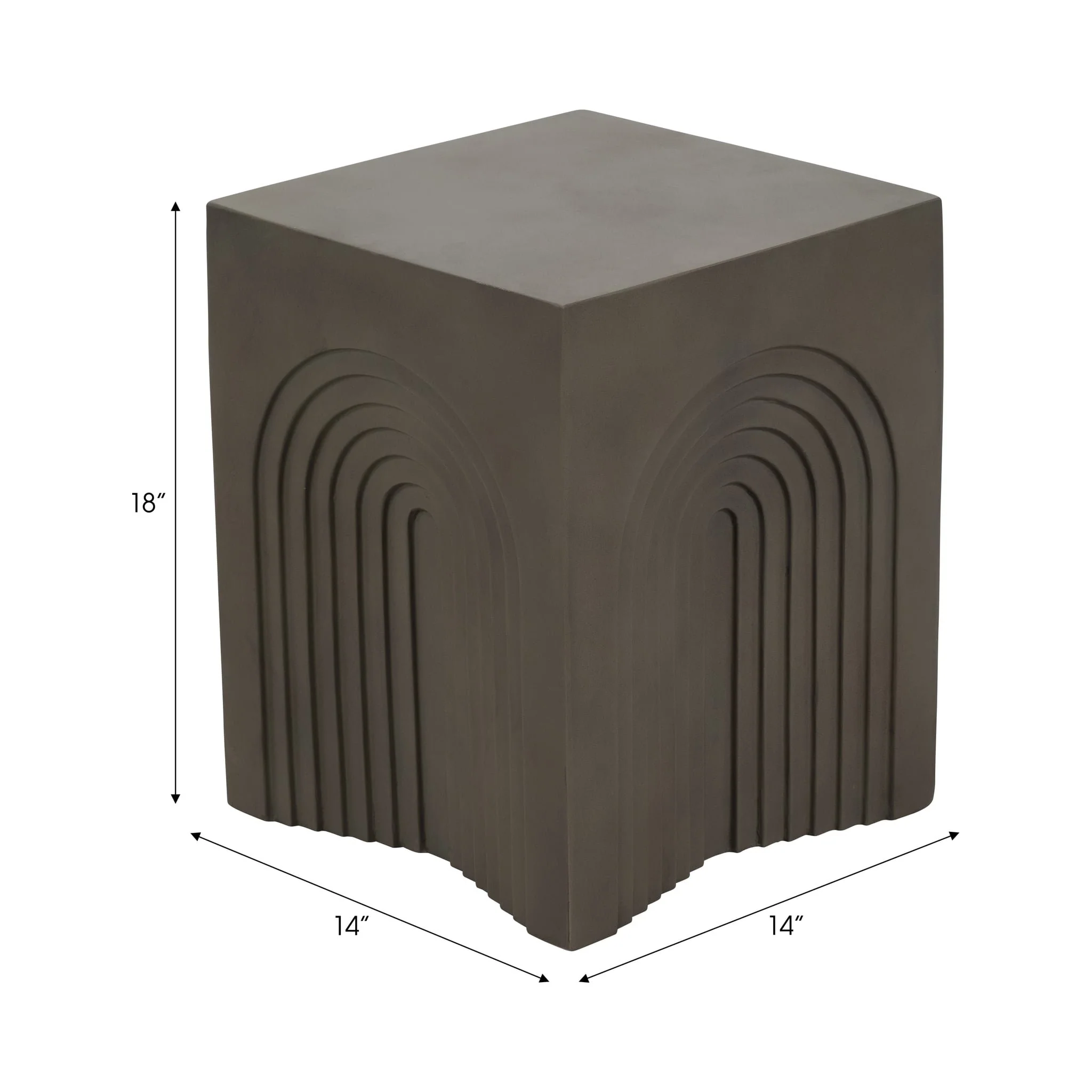 Concrete, 18" Arches In Square Accent Table, Dark - Image 7