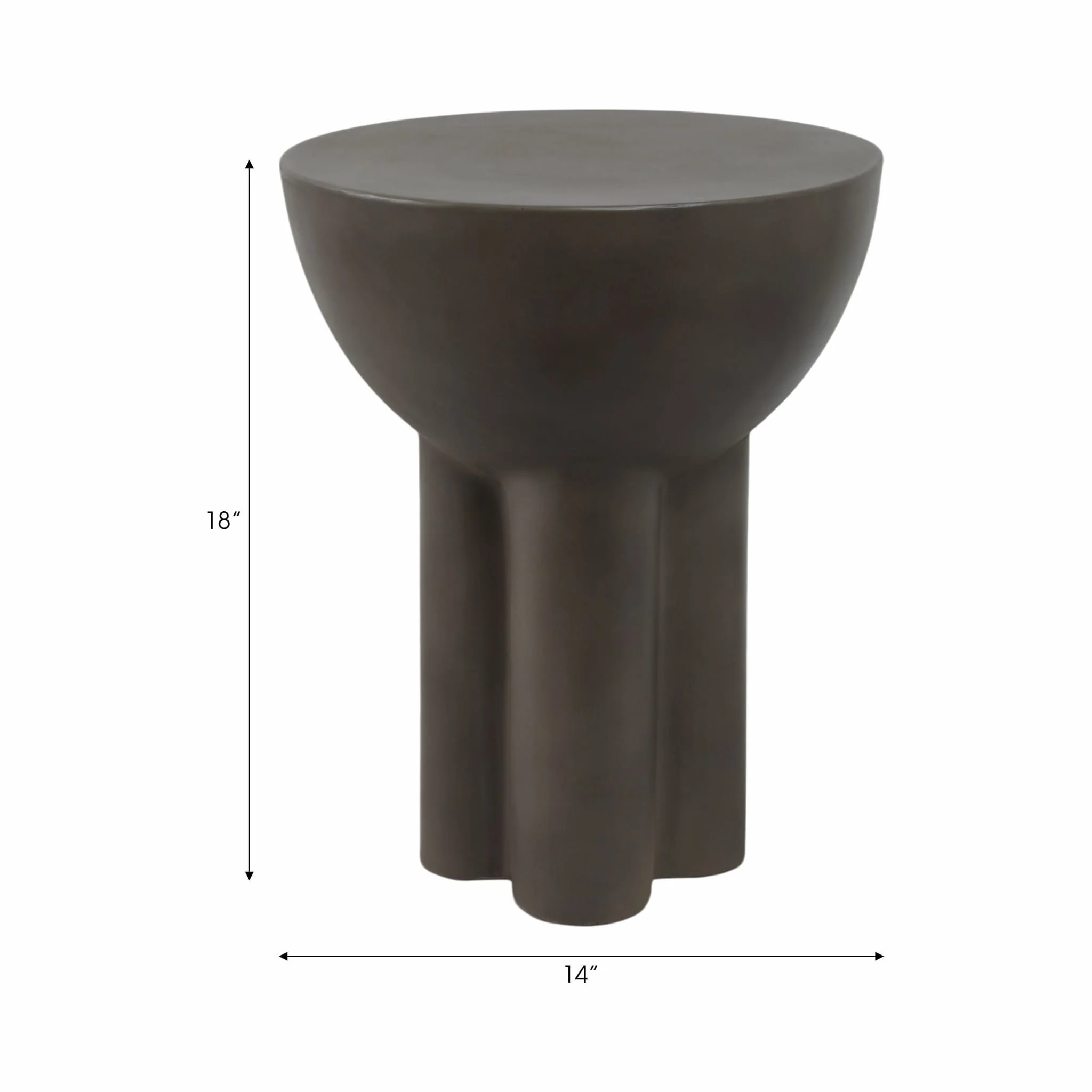 Concrete, 18" Contemporary End Table, Dark Grey - Image 8