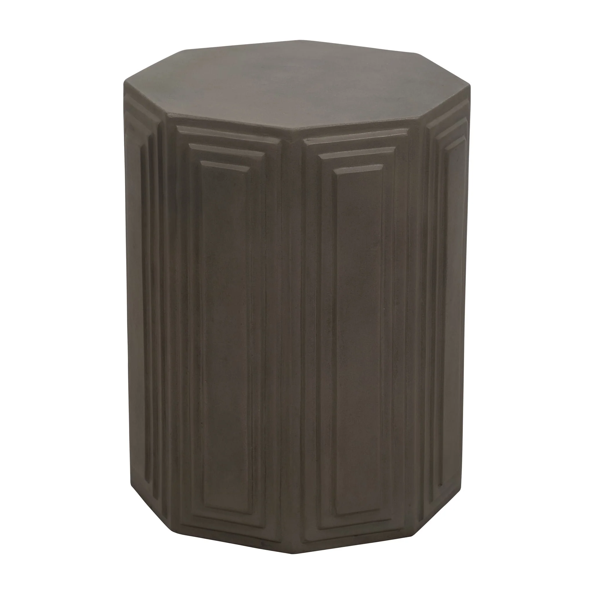Concrete, 18" Geometric Accent Table, Dark Grey - Image 2