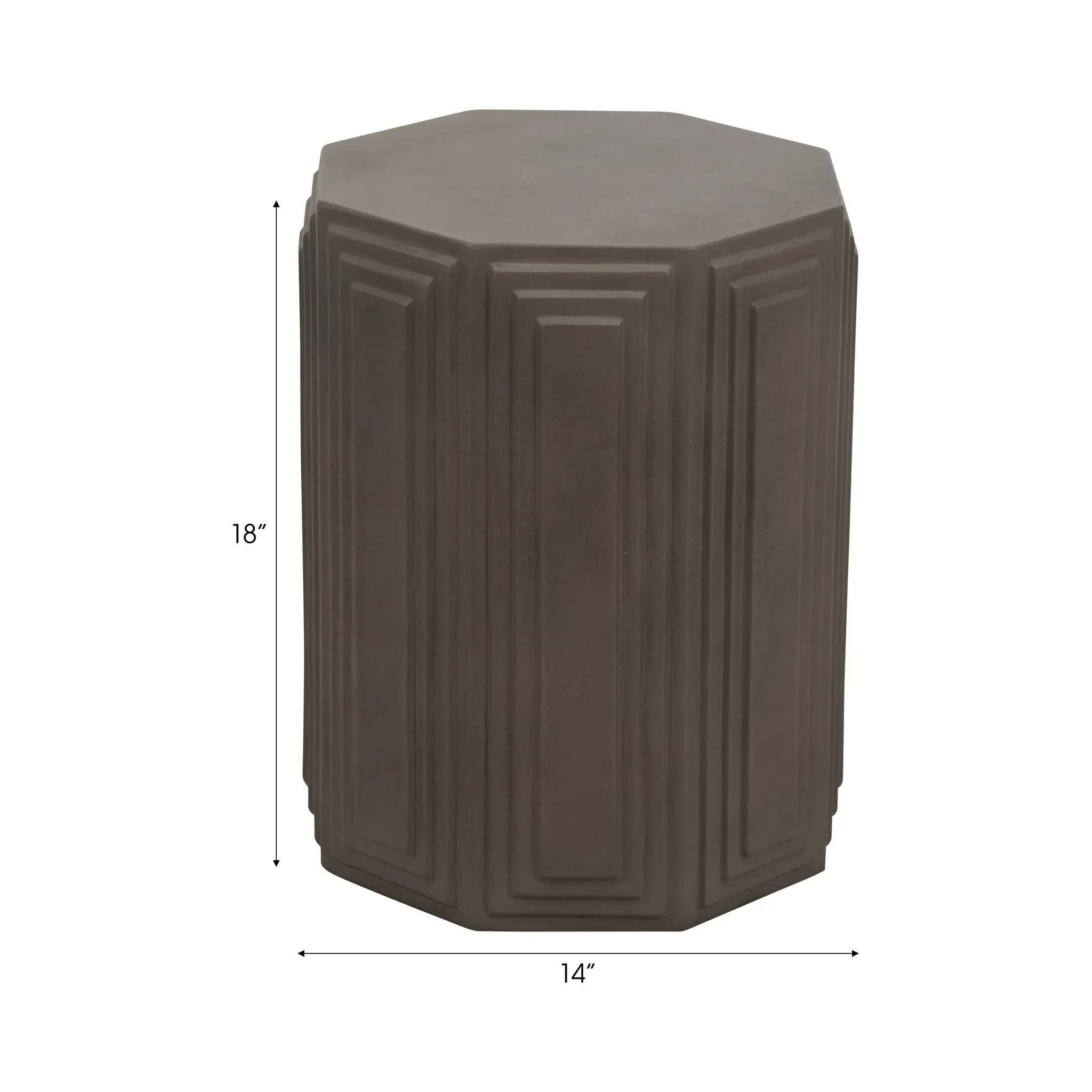 Concrete, 18" Geometric Accent Table, Dark Grey - Image 7