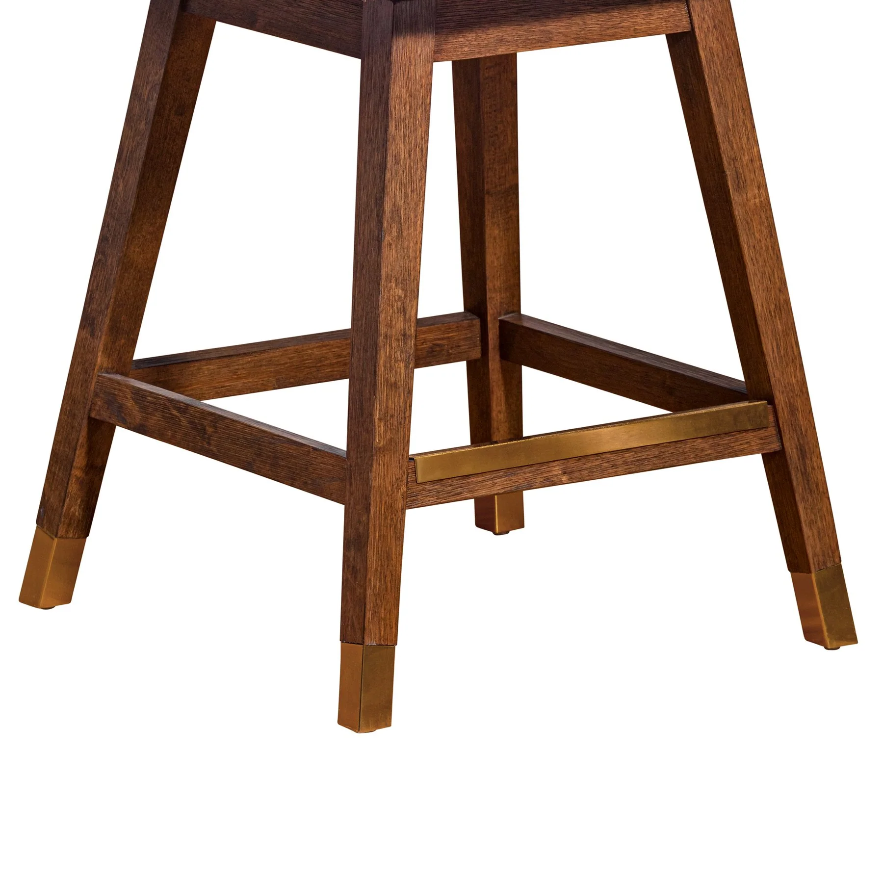Constantine Swivel Counter Stool in Brown Oak Wood Finish with Beige Fabric - Image 8