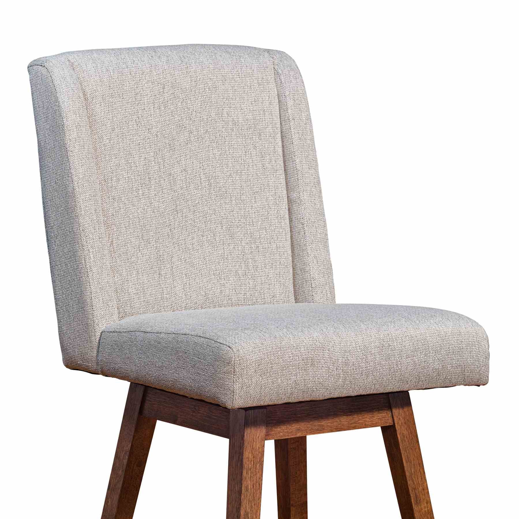 Constantine Swivel Counter Stool in Brown Oak Wood Finish with Taupe Fabric - Image 6