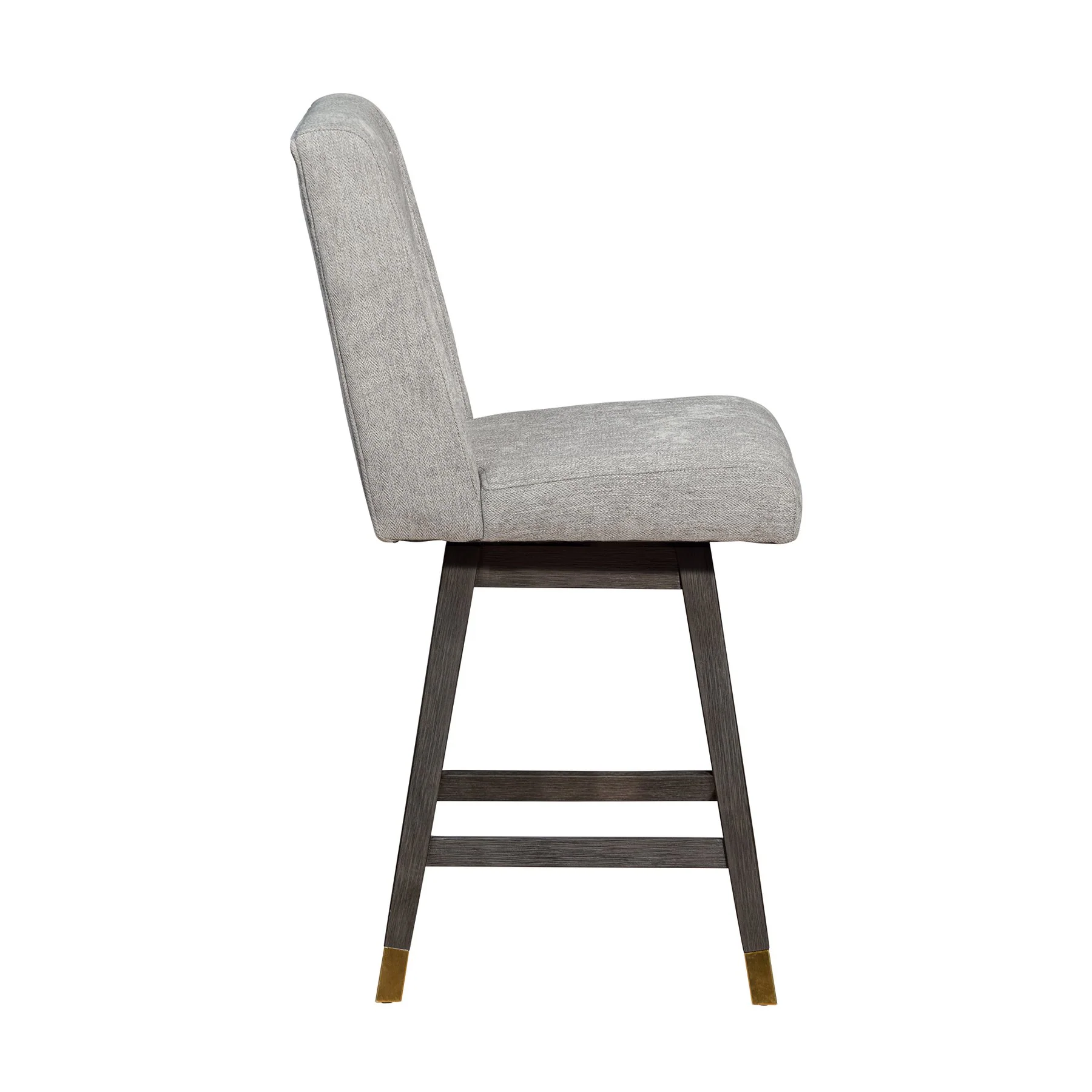 Constantine Swivel Counter Stool in Gray Oak Wood Finish with Mocha Fabric - Image 4
