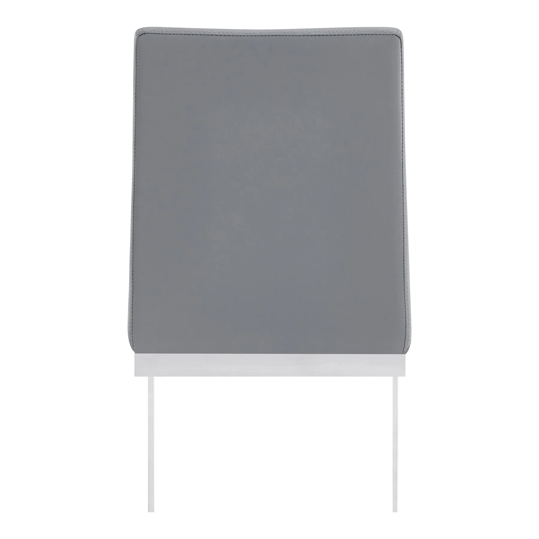 Copen Contemporary Dining Chair in Brushed Stainless Steel and Gray Faux Leather - Set of 2 - Image 5