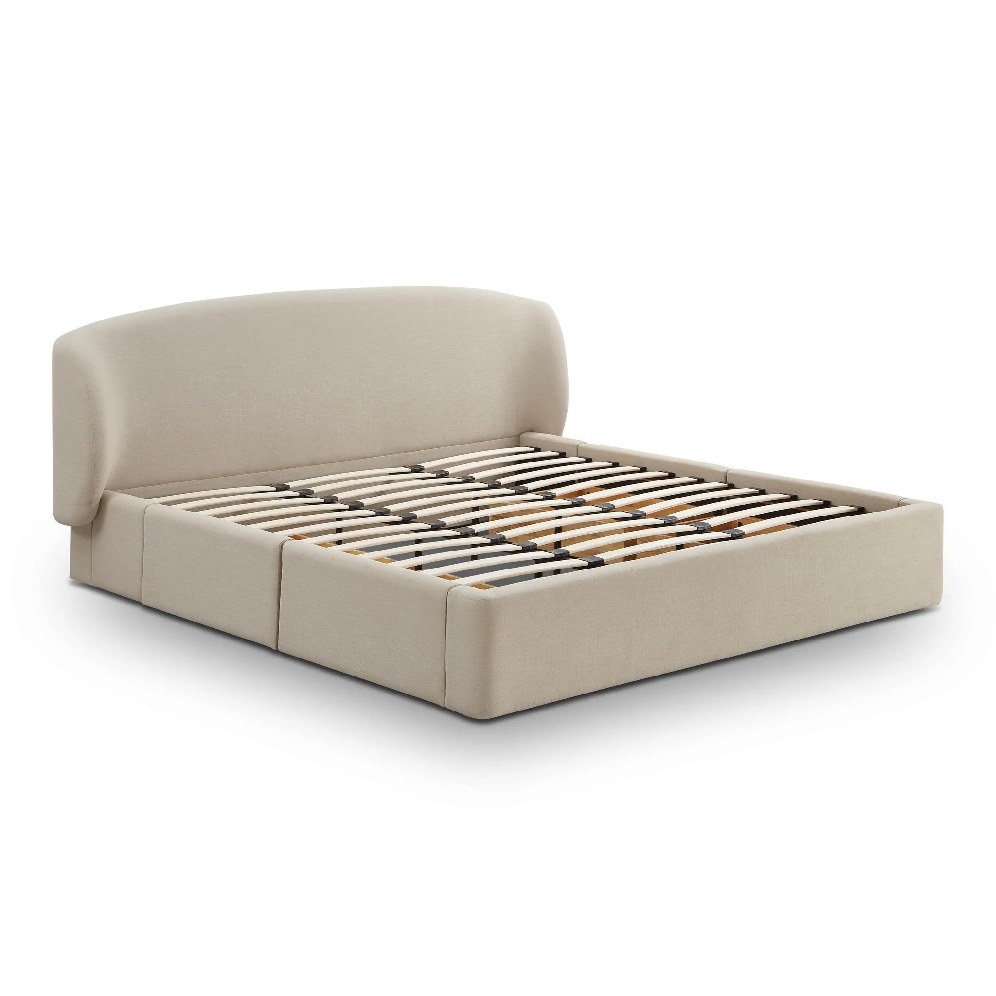 Corey Taupe Upcycled Linen King Storage Bed - Image 7