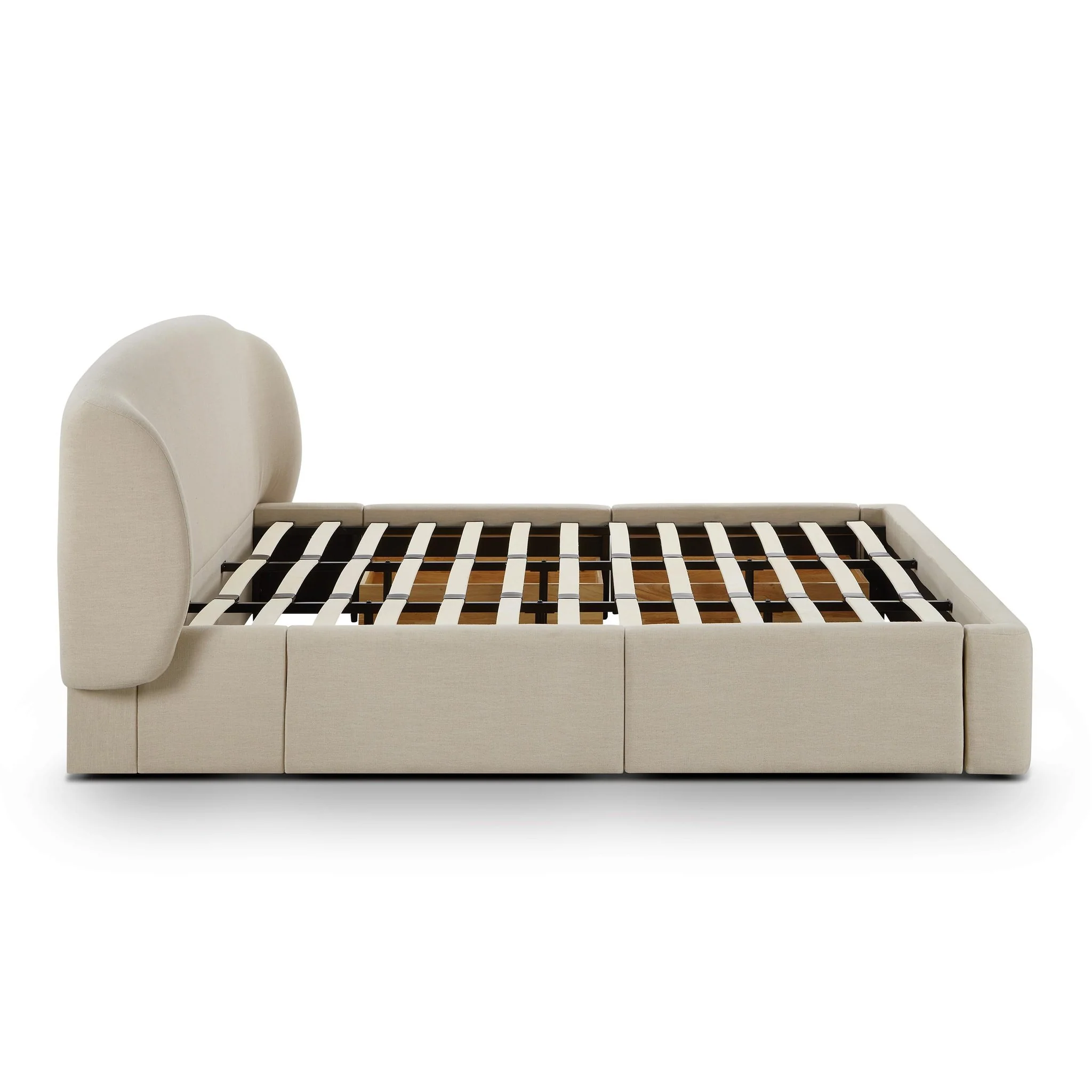 Corey Taupe Upcycled Linen King Storage Bed - Image 8