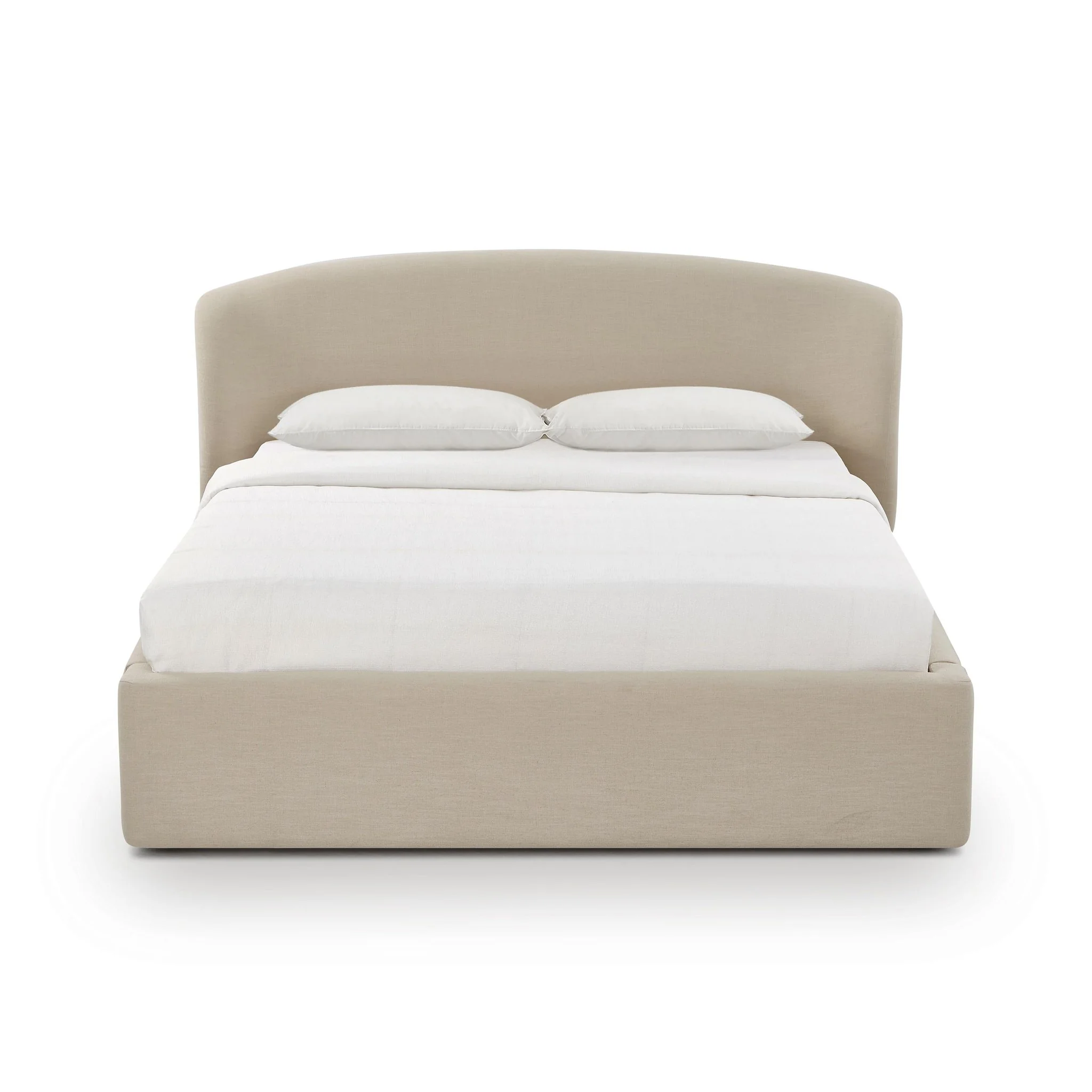 Corey Taupe Upcycled Linen Queen Storage Bed - Image 2