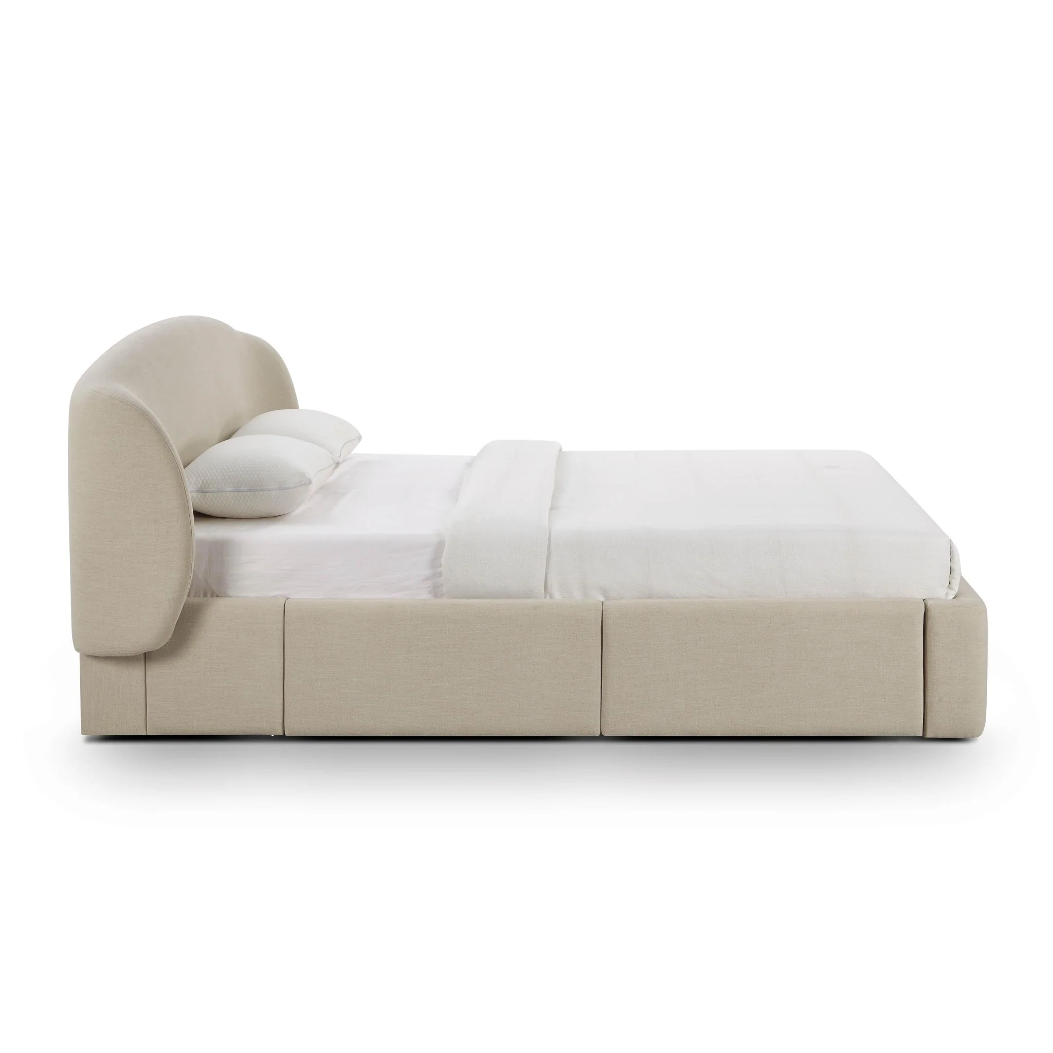 Corey Taupe Upcycled Linen Queen Storage Bed - Image 4
