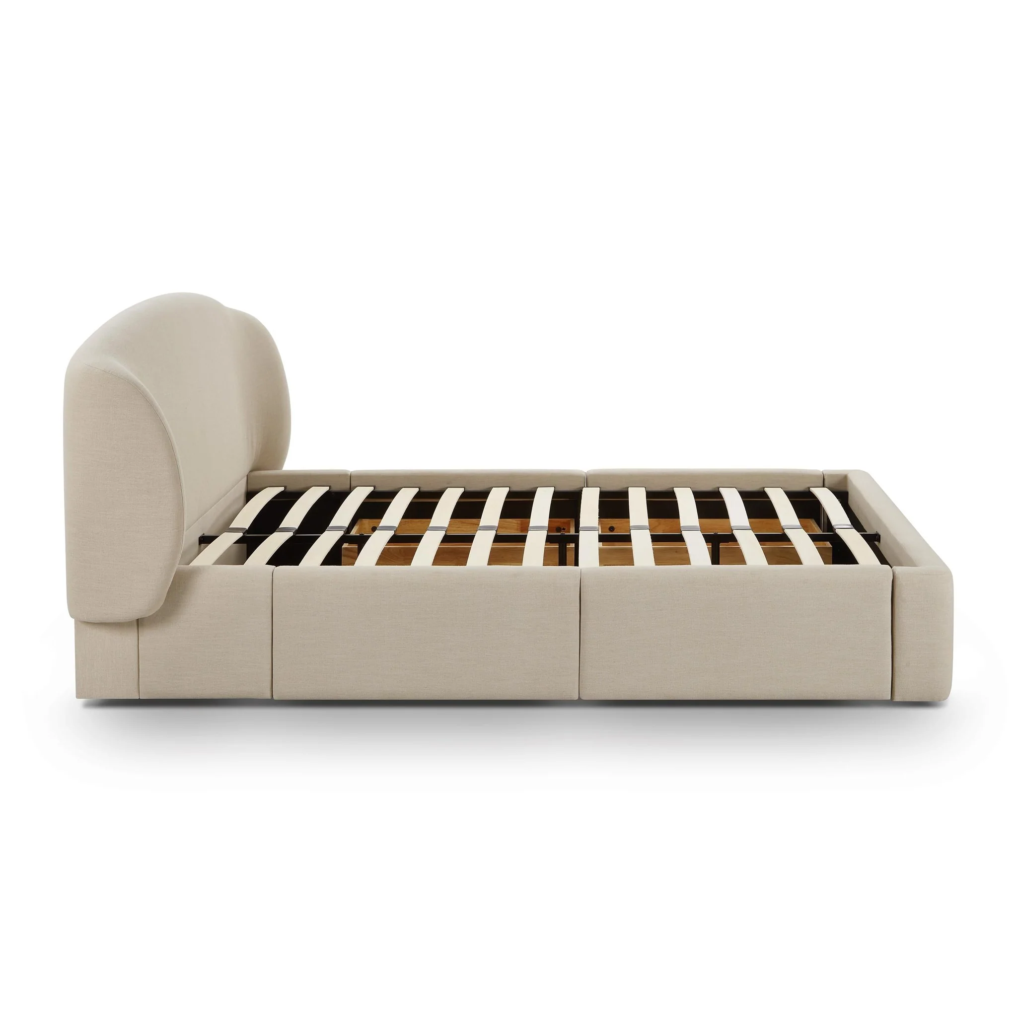 Corey Taupe Upcycled Linen Queen Storage Bed - Image 8