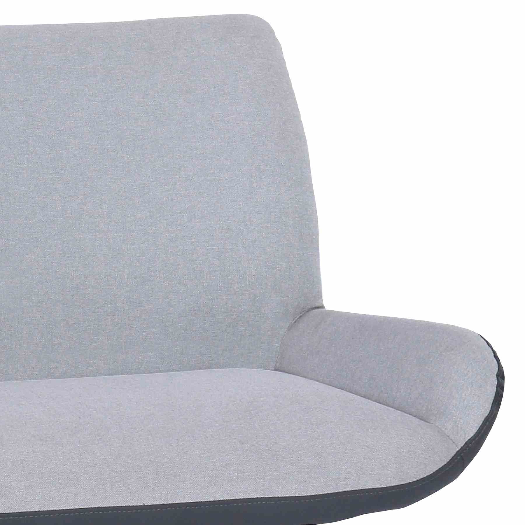 Coronado Contemporary Bench in Brushed Gray Powder Coated Finish and Gray Fabric - Image 3