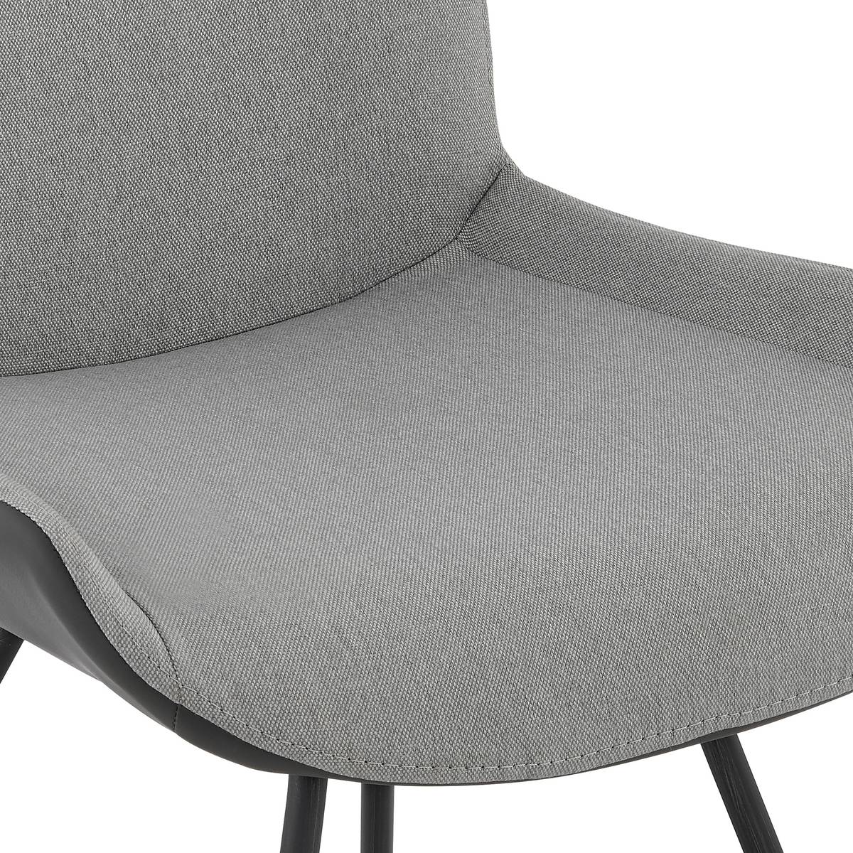 Coronado Contemporary Dining Chair in Gray Powder Coated Finish and Pewter Fabric - Set of 2 - Image 7