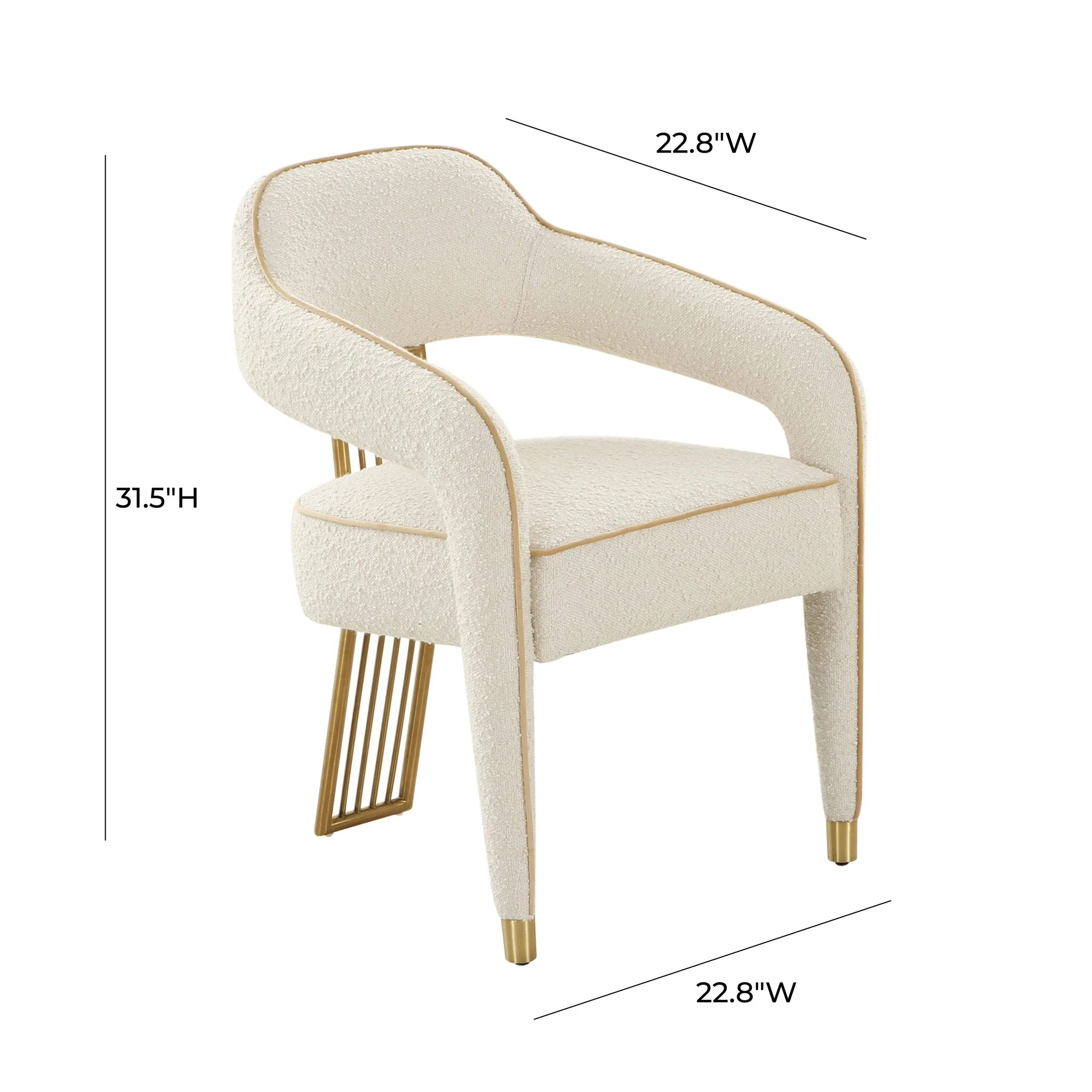 Corralis Cream Performance Boucle Dining Chair - Image 6