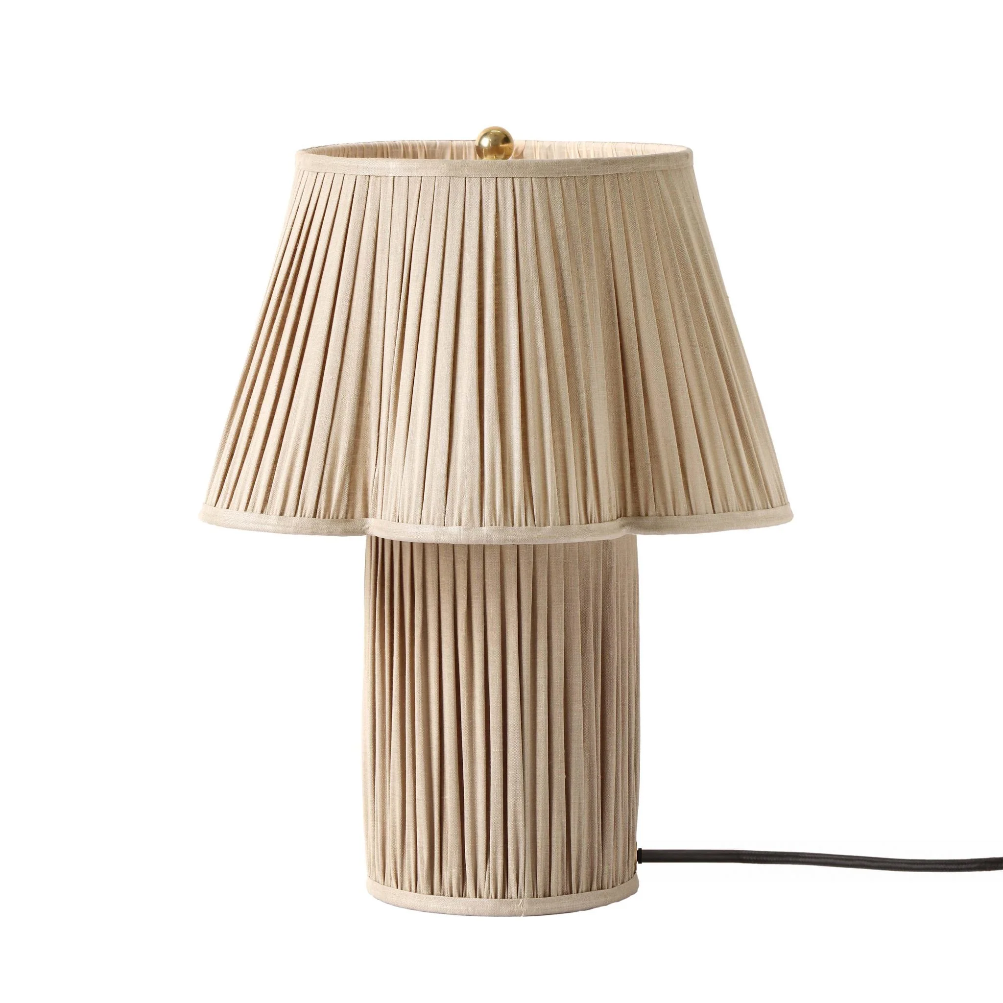Corrine Beige Linen Table Lamp - Image 3