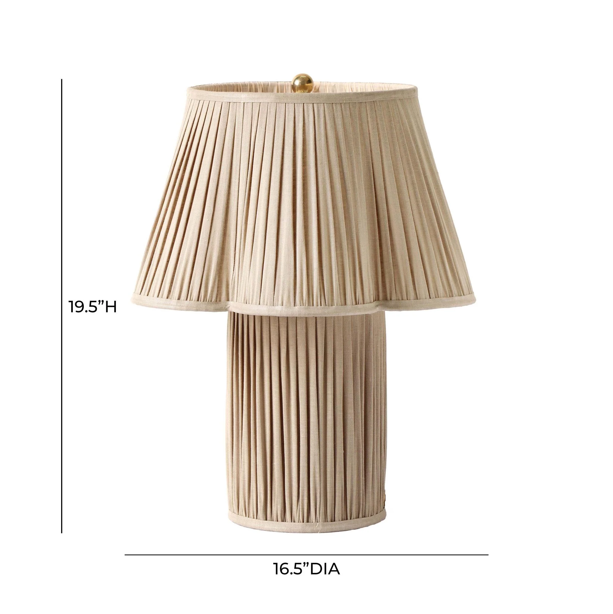 Corrine Beige Linen Table Lamp - Image 6