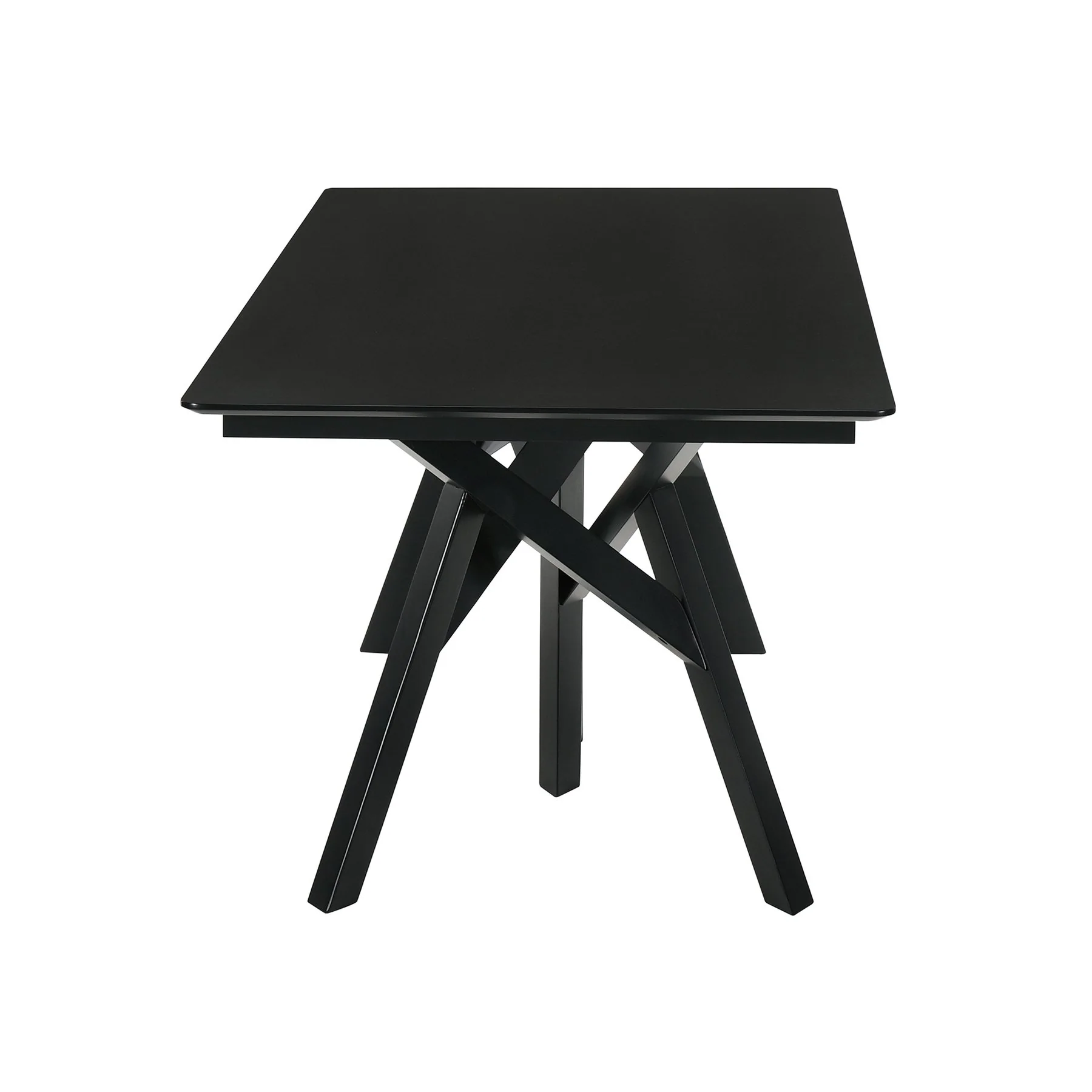 Cortina 79" Mid-Century Modern Black Wood Dining Table with Black Legs - Image 3