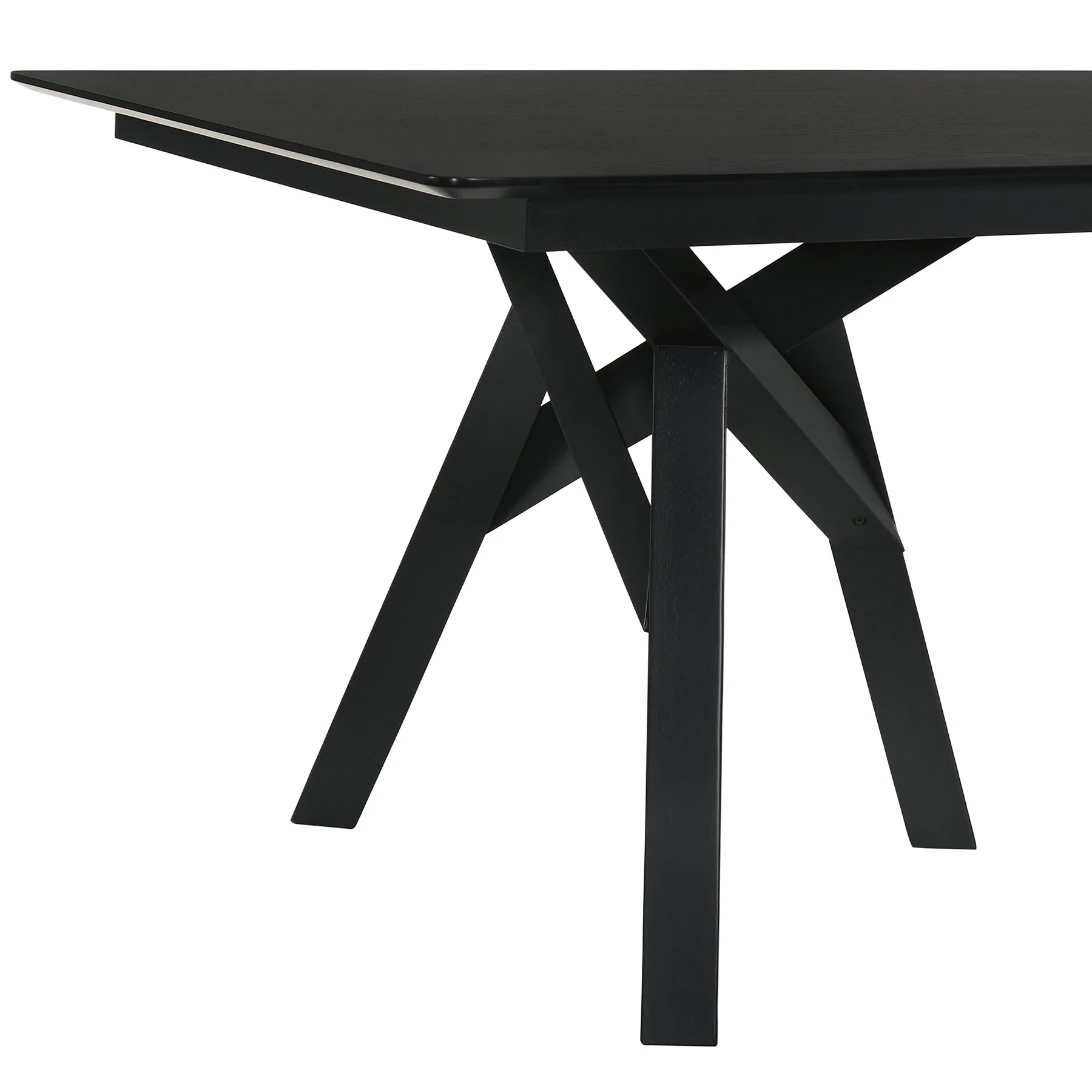 Cortina 79" Mid-Century Modern Black Wood Dining Table with Black Legs - Image 5
