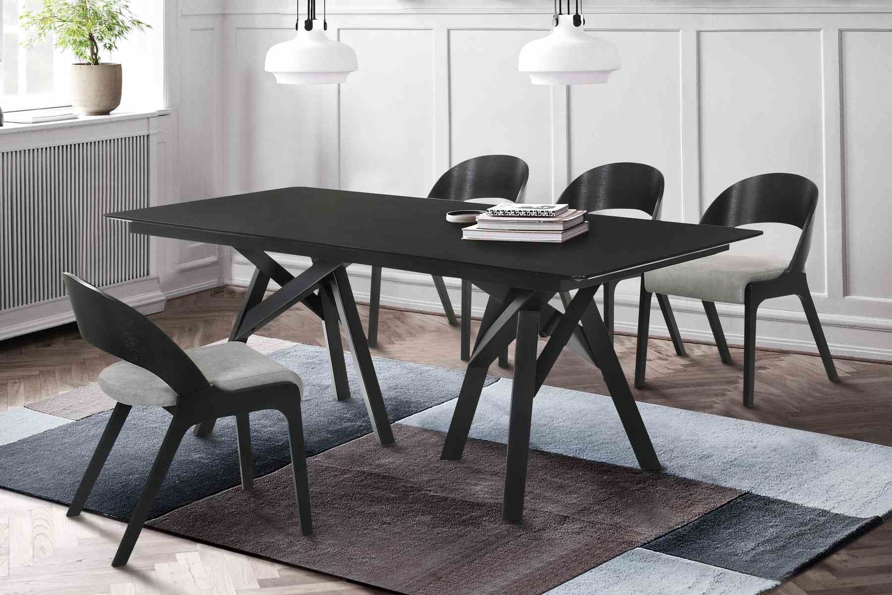 Cortina and Polly 5 Piece Black Rectangular Dining Set - Image 8