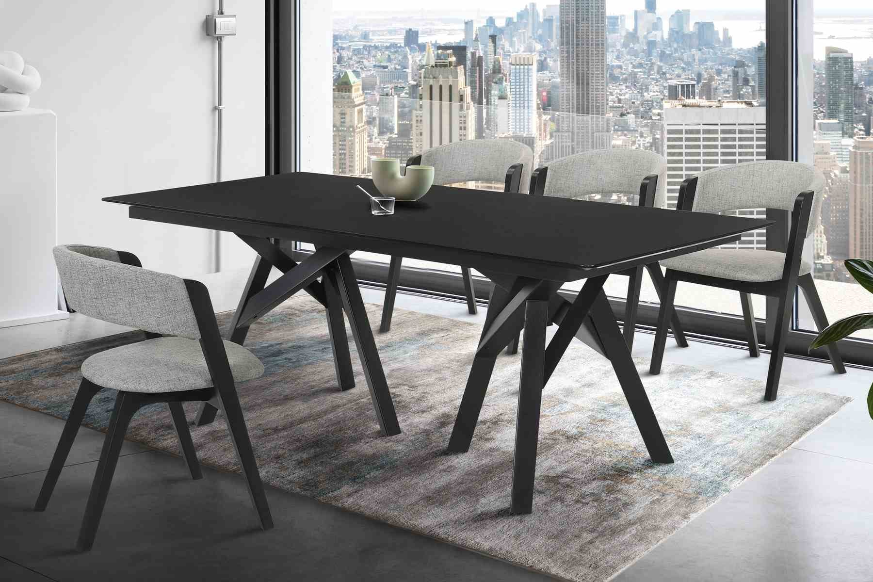 Cortina and Rowan 5 Piece Black Rectangular Dining Set - Image 8