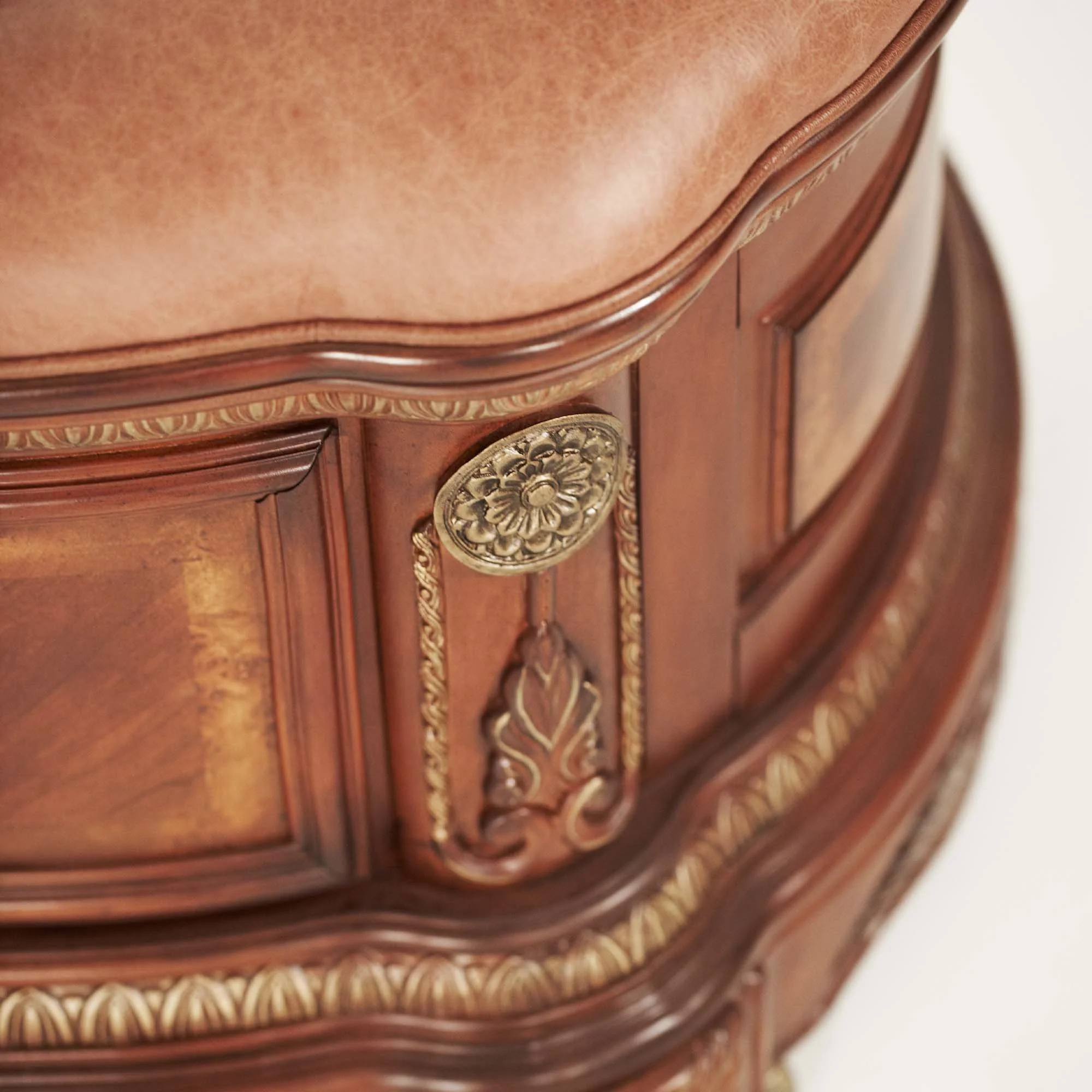 Cortina Leather Bedside Bench - Honey Walnut - Image 3