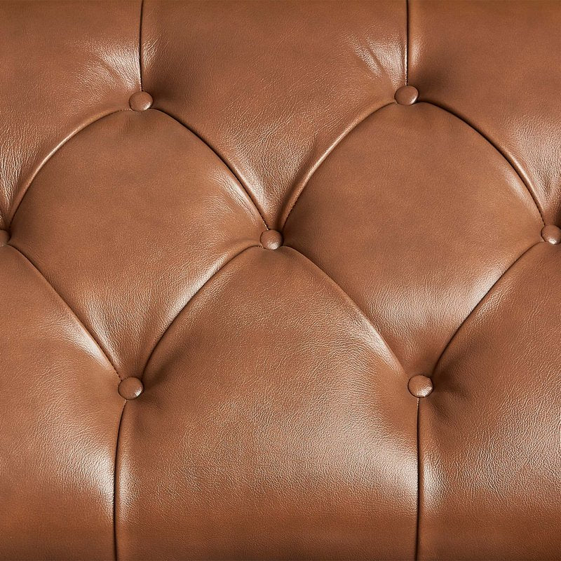Cortina Leather Bedside Bench - Honey Walnut - Image 4