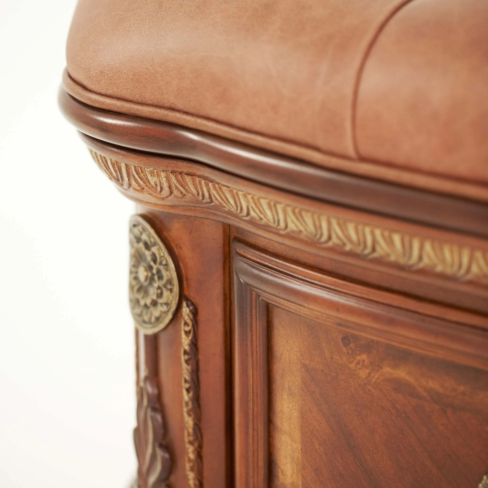Cortina Leather Bedside Bench - Honey Walnut - Image 5