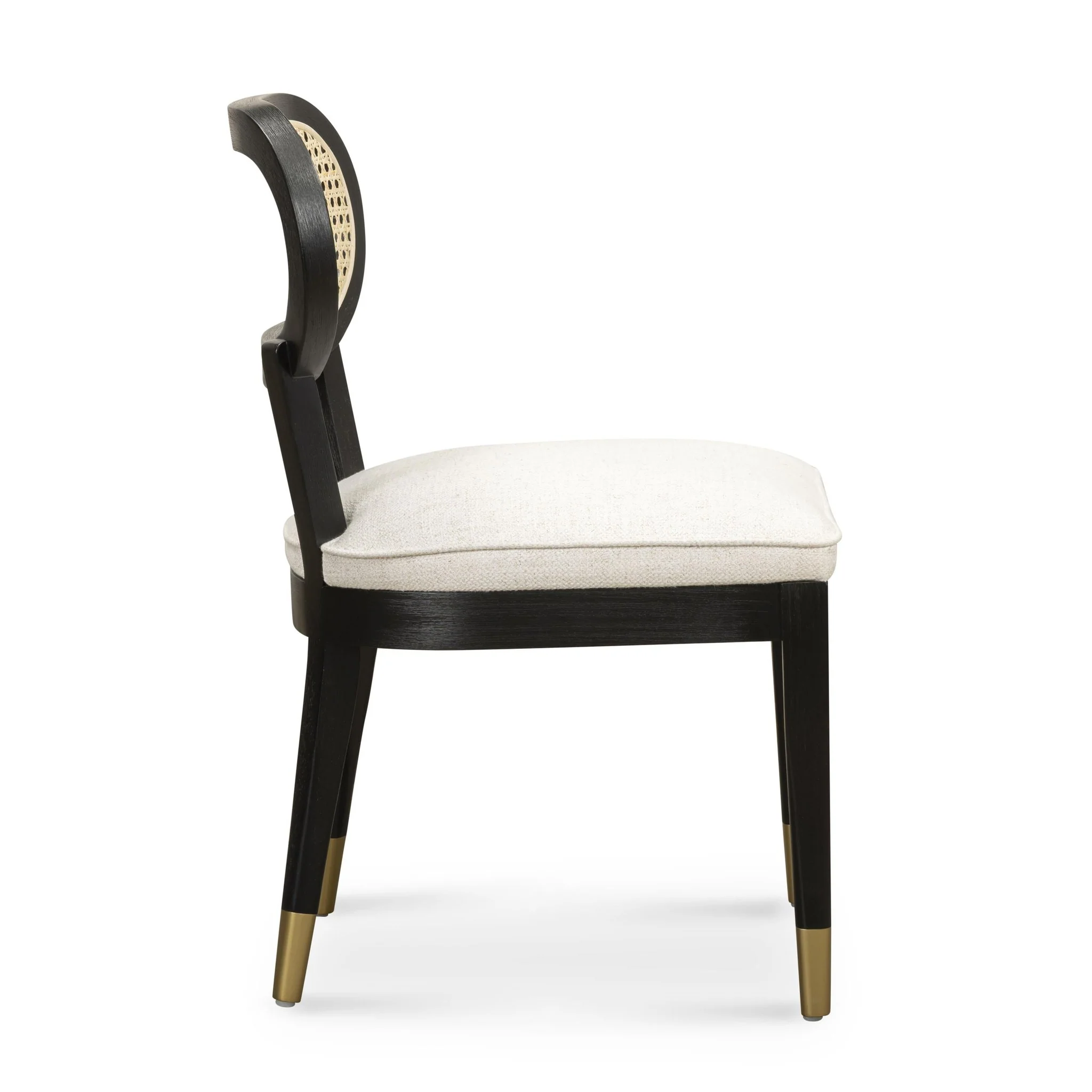 Cosette Black Dining Chair in Cream Performance Linen - Image 4
