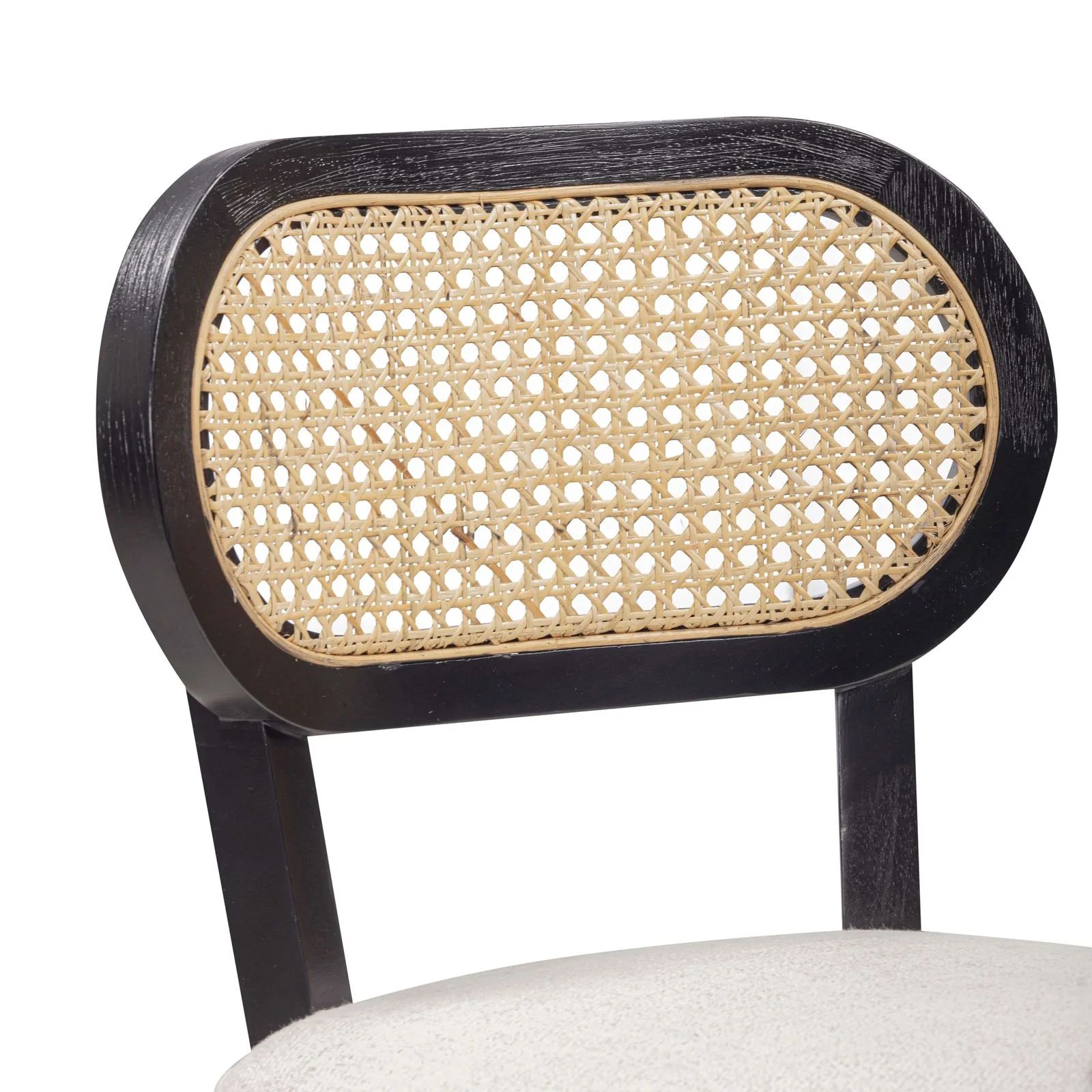 Cosette Black Dining Chair in Cream Performance Linen - Image 6