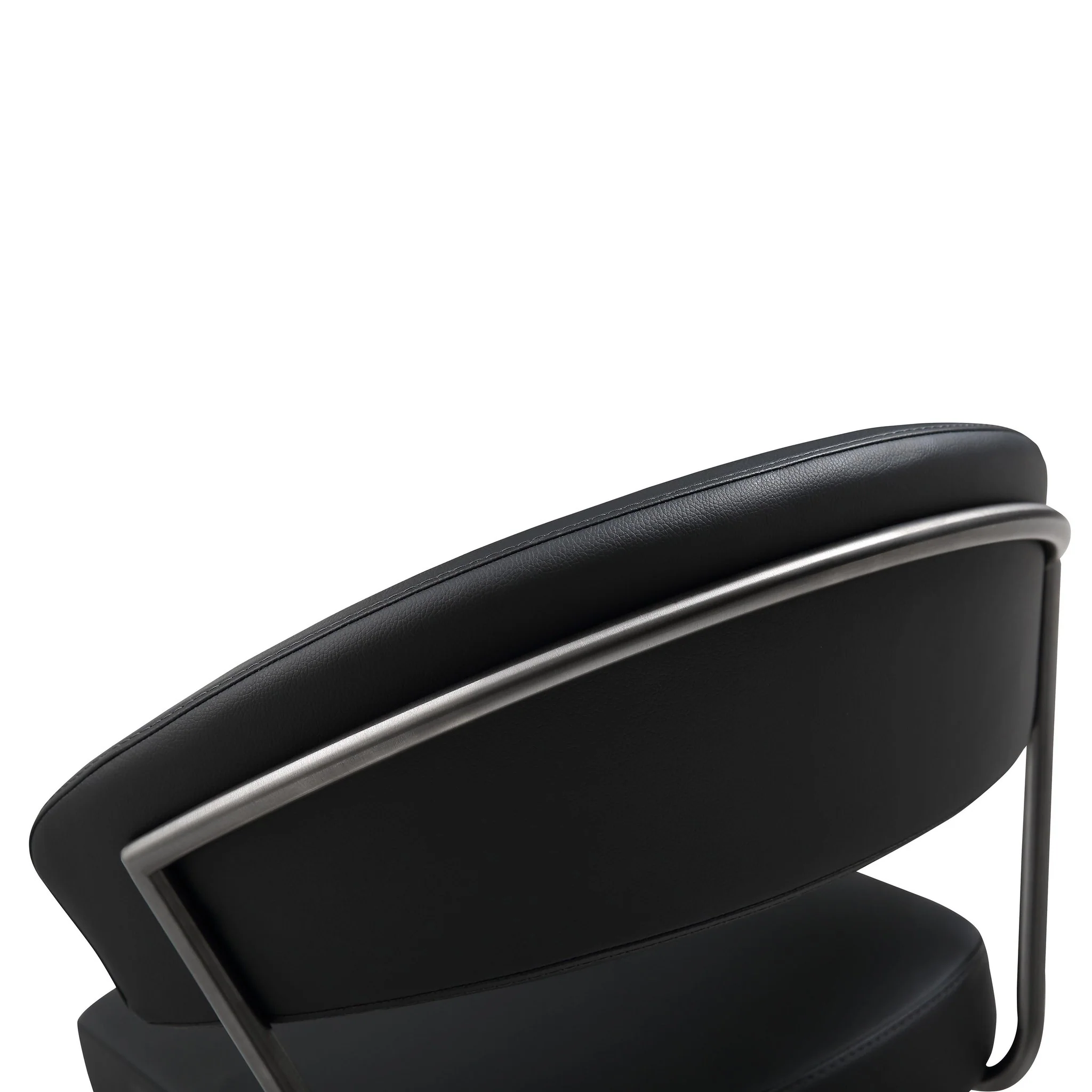 Cosmo Black Performance Vegan Leather on Black Steel Barstool - Image 7