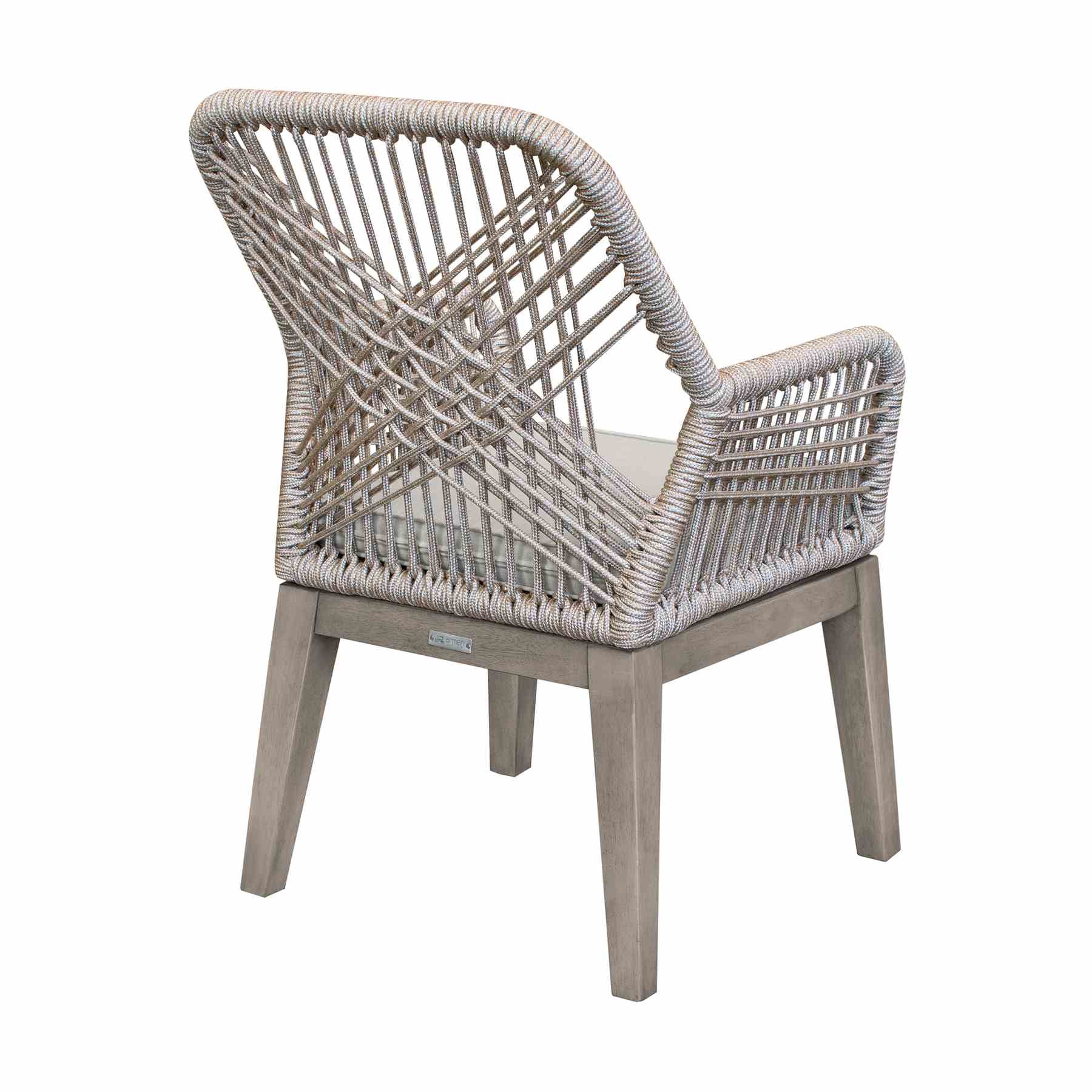 Costa 7-Piece Patio Outdoor Dining Set with Arm Chairs in Gray Acacia Wood and Rope - Image 5